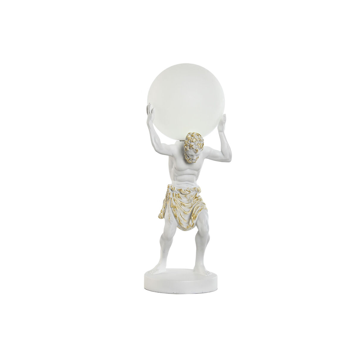 Bordslampa Home ESPRIT Vit Gyllene Harts Plast 220 V 18 x 17 x 44 cm
