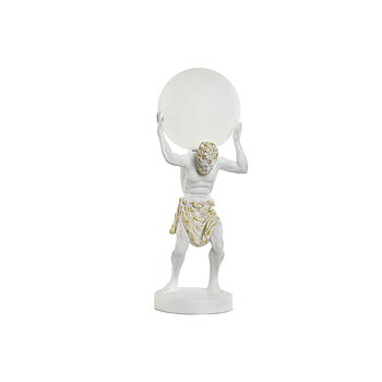 Bordslampa Home ESPRIT Vit Gyllene Harts Plast 220 V 18 x 17 x 44 cm