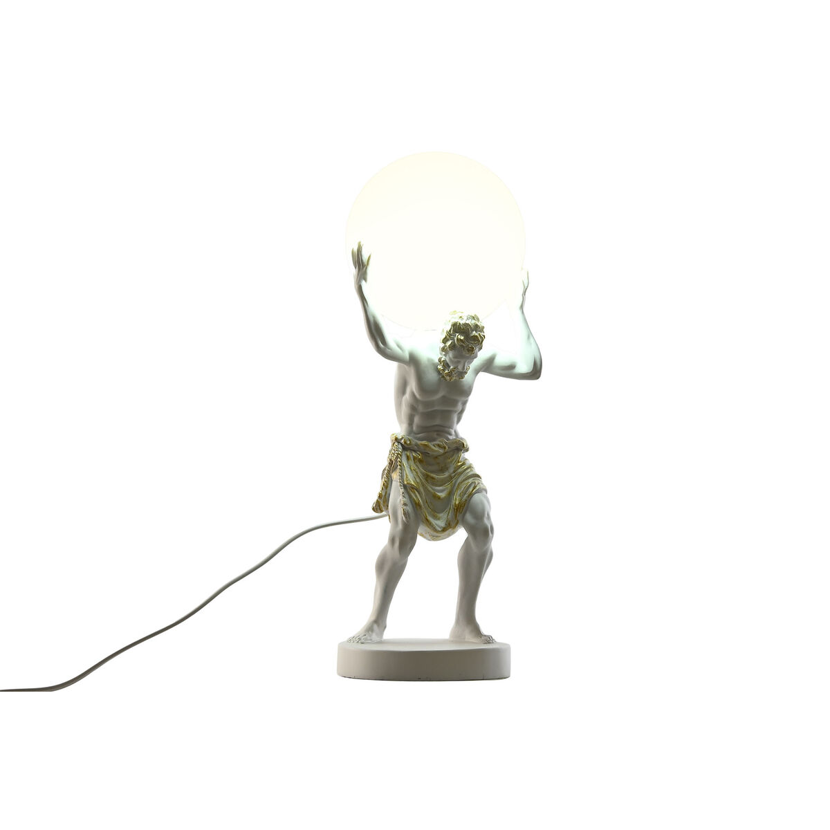 Bordslampa Home ESPRIT Vit Gyllene Harts Plast 220 V 18 x 17 x 44 cm - 2