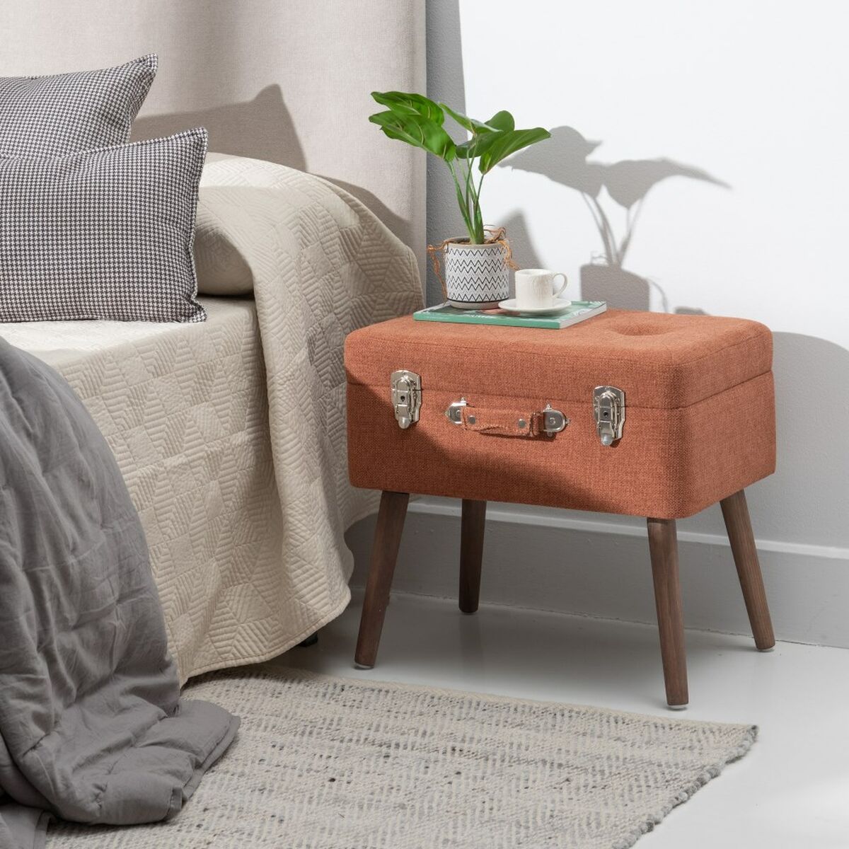 Koffert 50 x 35 x 45 cm Syntetmaterial Trä - 9