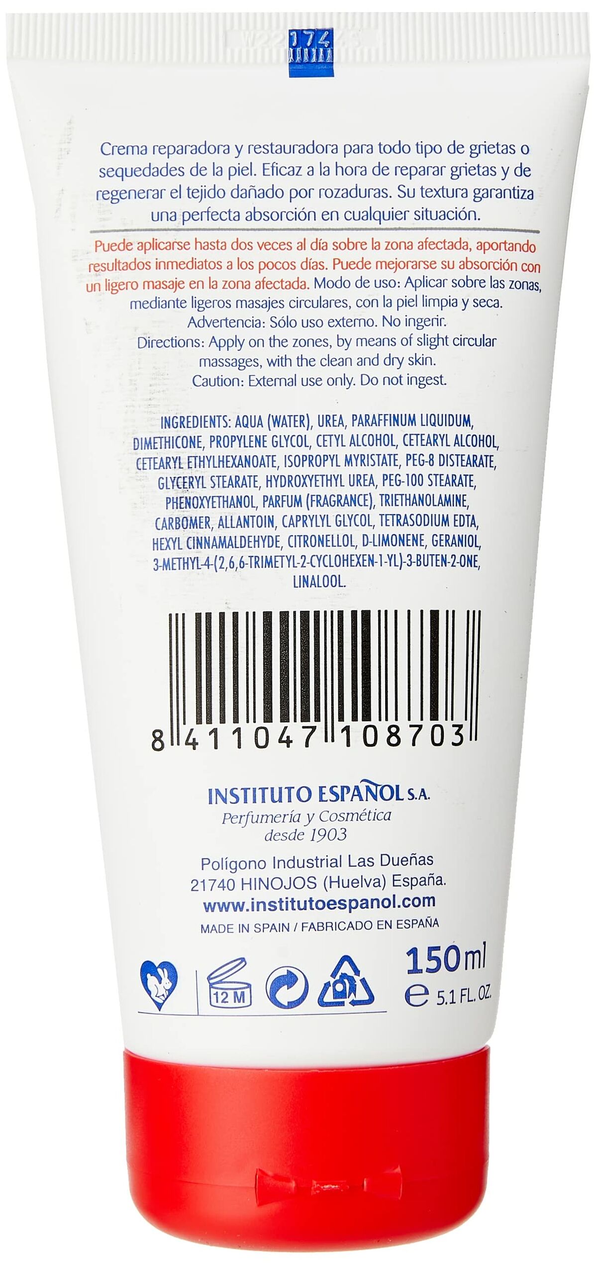 Stärkande kräm för liktorn Instituto Español Urea 20% - 2