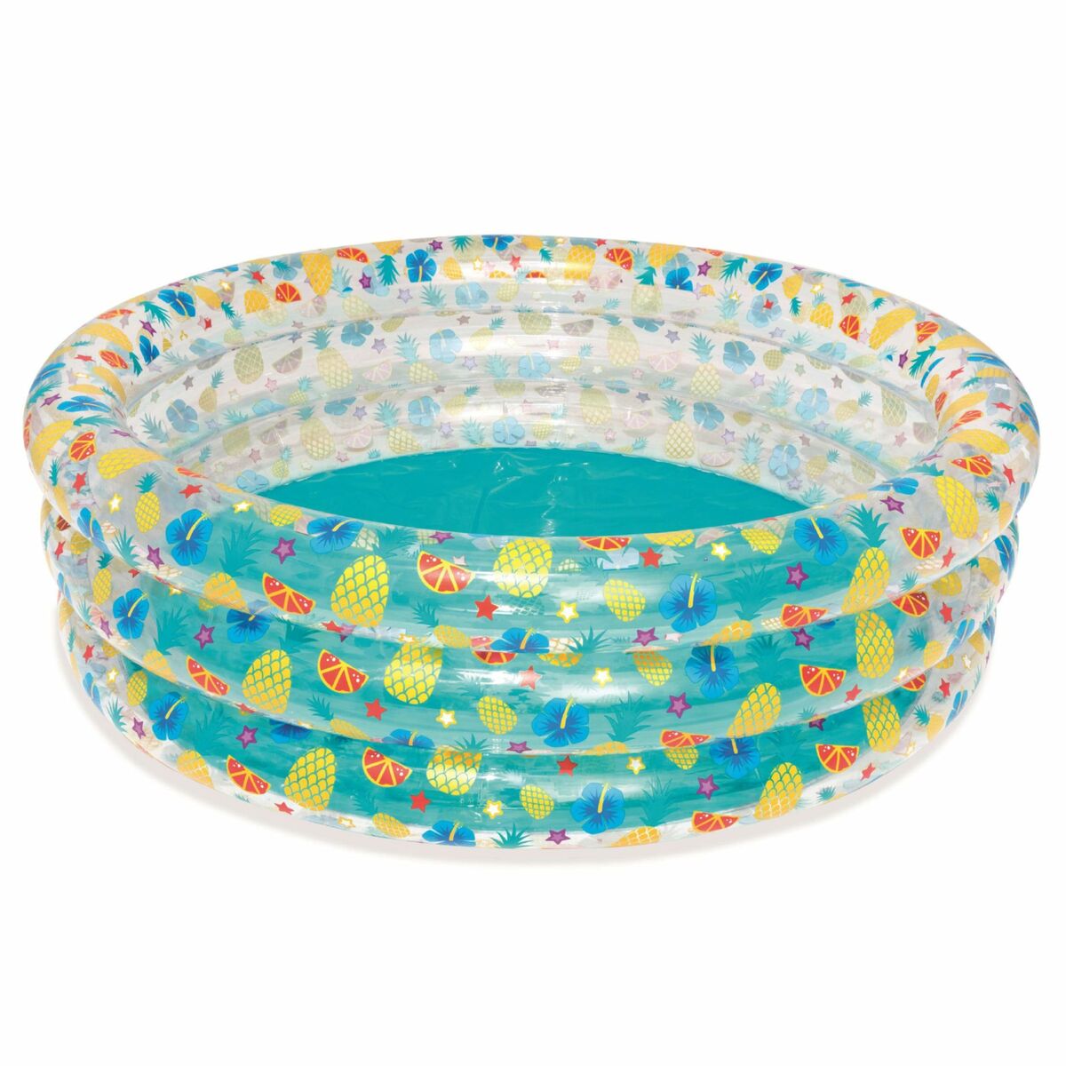 Bestway Uppblåsbar Pool 3 Ringar Transparent Tropisk 170x53 cm +6 År Trädgård 51048 - 4