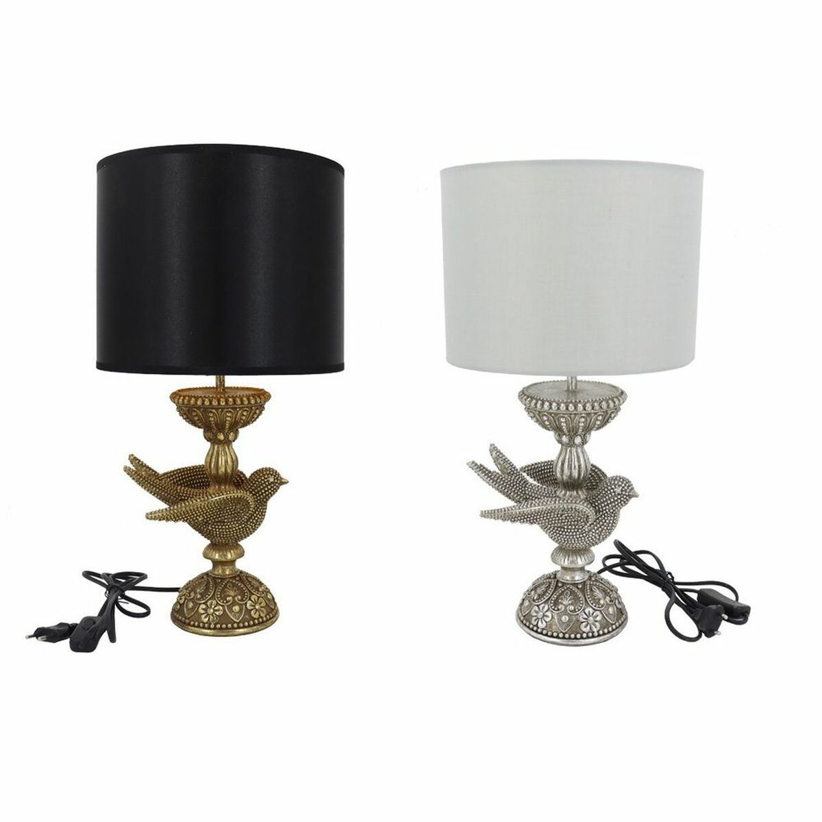 Bordslampa DKD Home Decor Silvrig Gyllene Harts 220 V 50 W 23 x 23 x 46 cm (2 antal) - 4