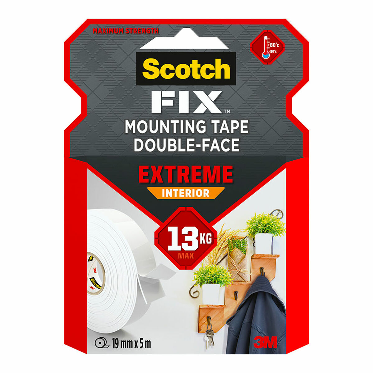 Dubbelsidig Tejp Scotch extreme 19 mm x 5 m Vit - 4