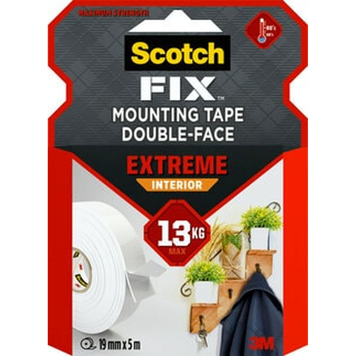 Dubbelsidig Tejp Scotch extreme 19 mm x 5 m Vit - 2