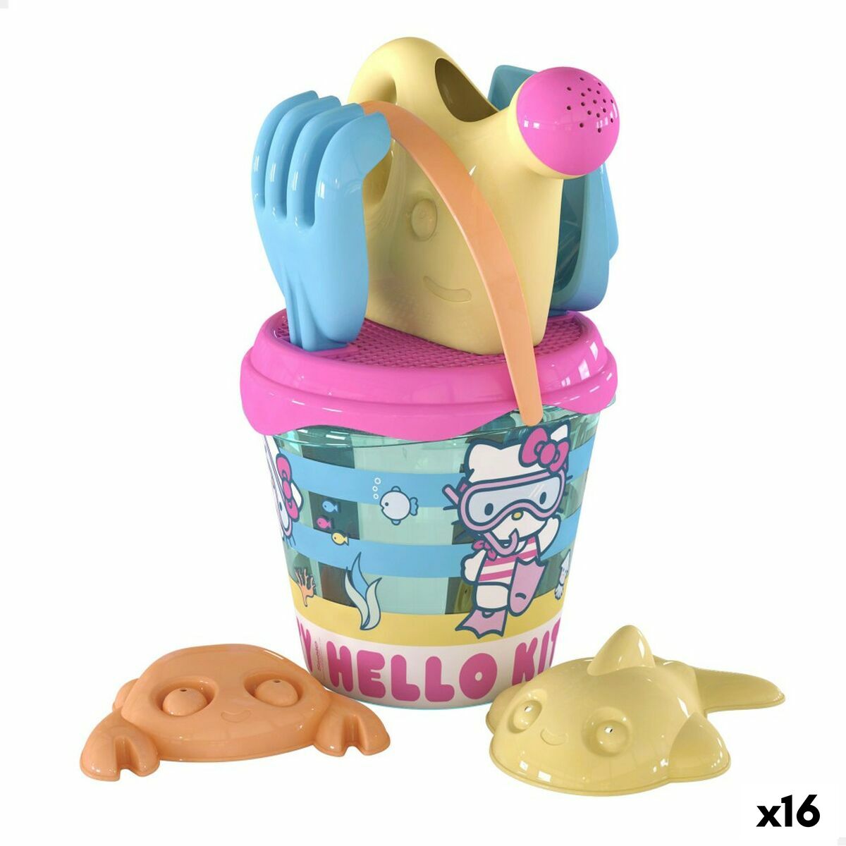 Strandleksaker set Hello Kitty Ø 18 cm (16 antal) - 2