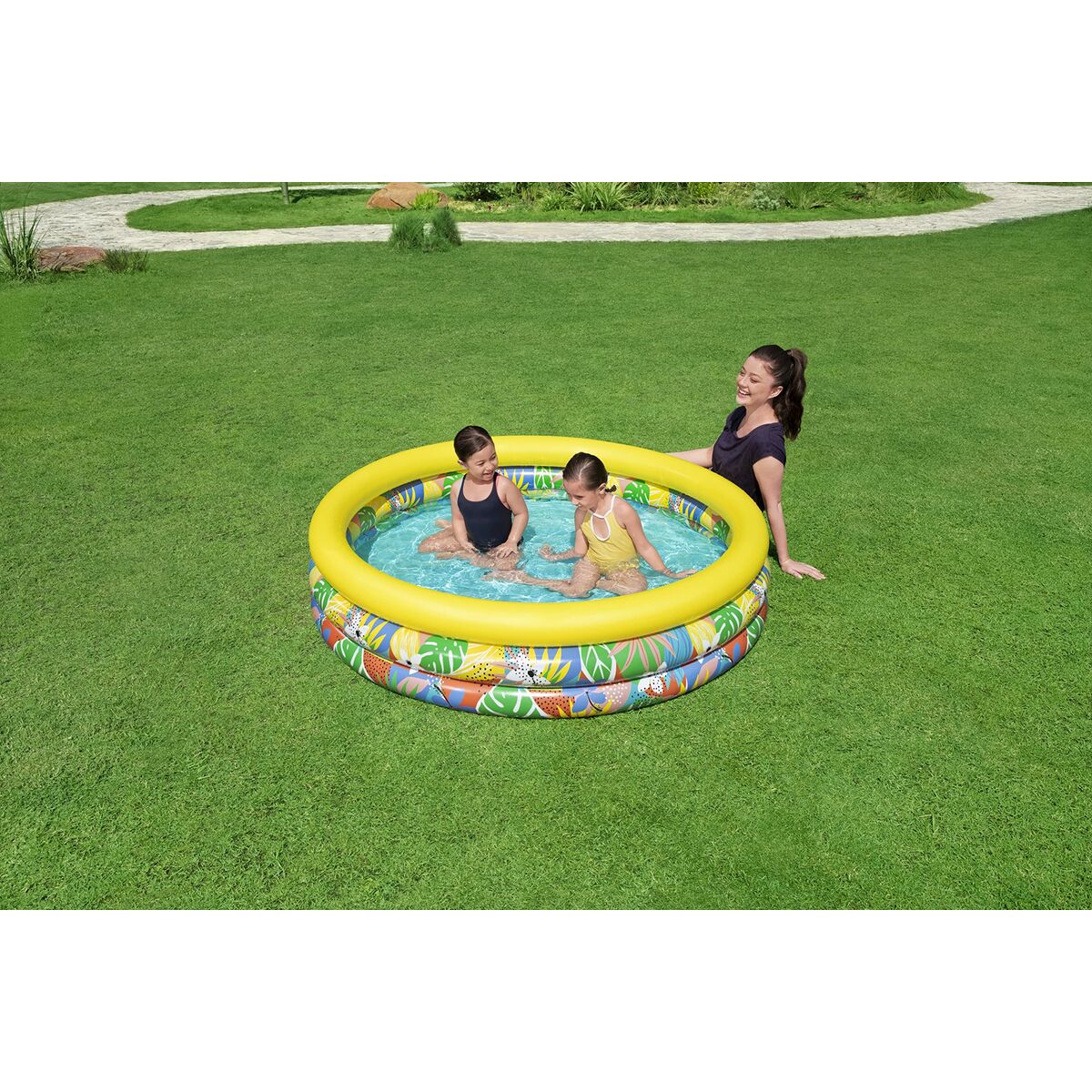 Uppblåsbar plaskpool för barn Bestway 168 x 38 cm - 5