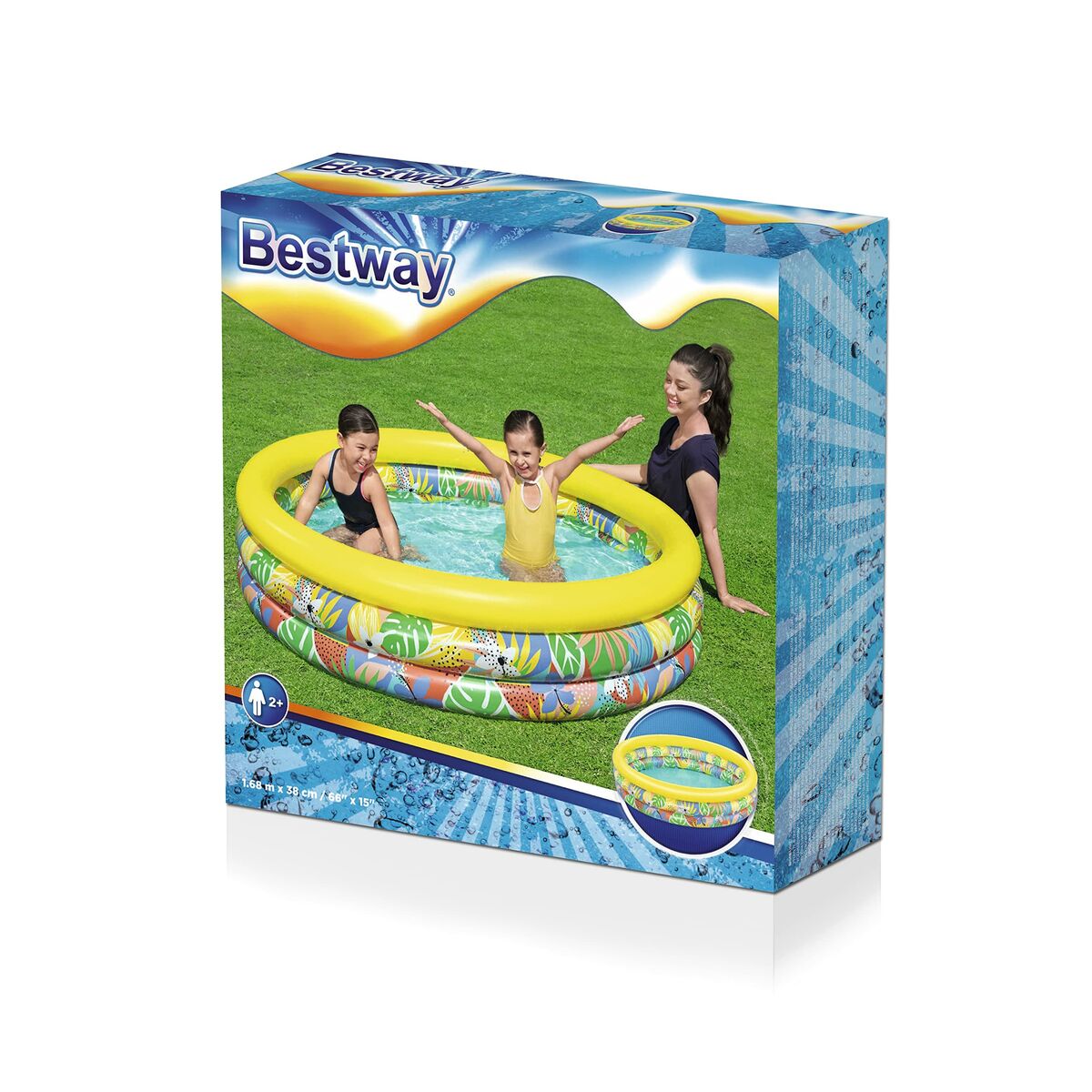 Uppblåsbar plaskpool för barn Bestway 168 x 38 cm - 6