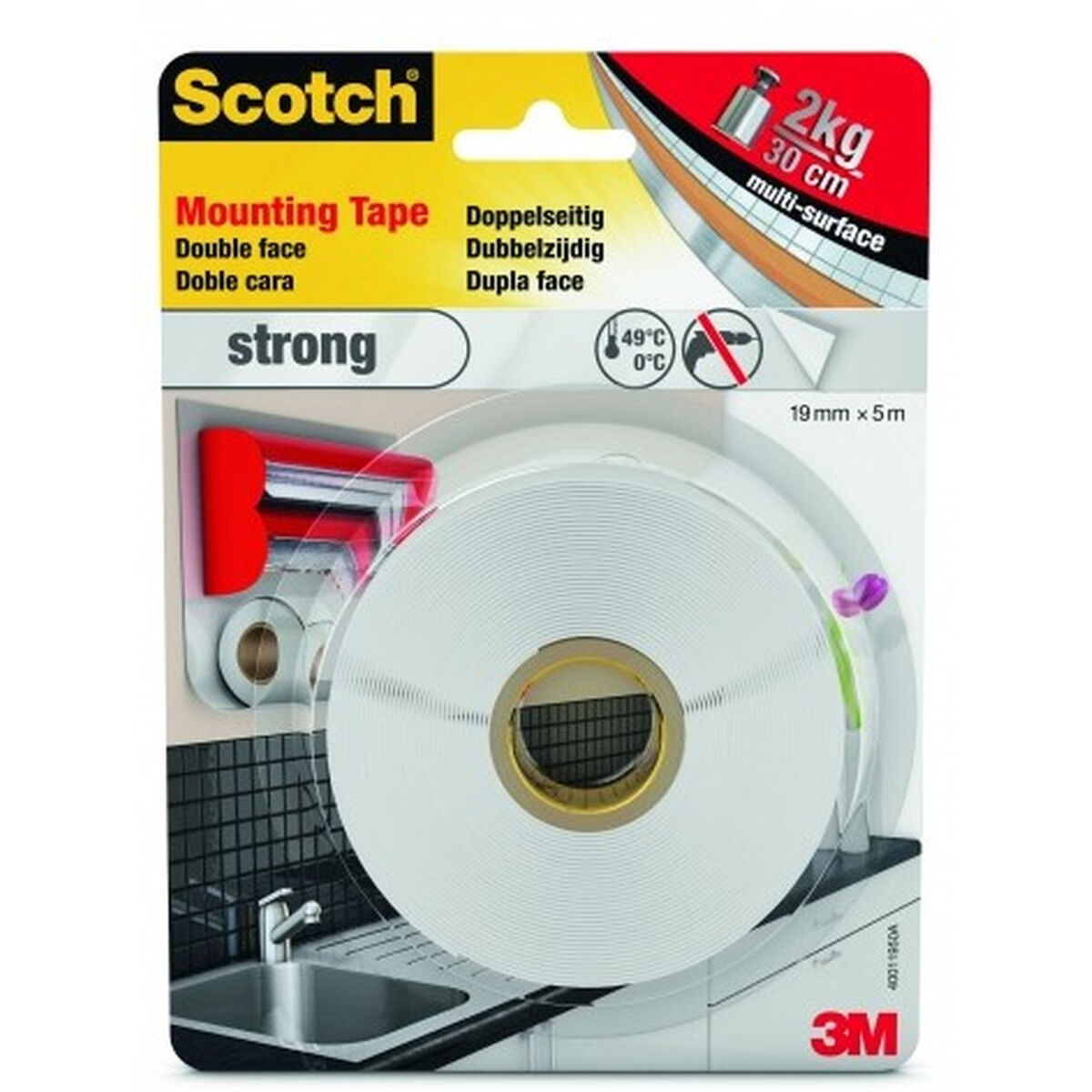 Dubbelsidig Tejp Scotch 19 mm x 5 m Vit - 2