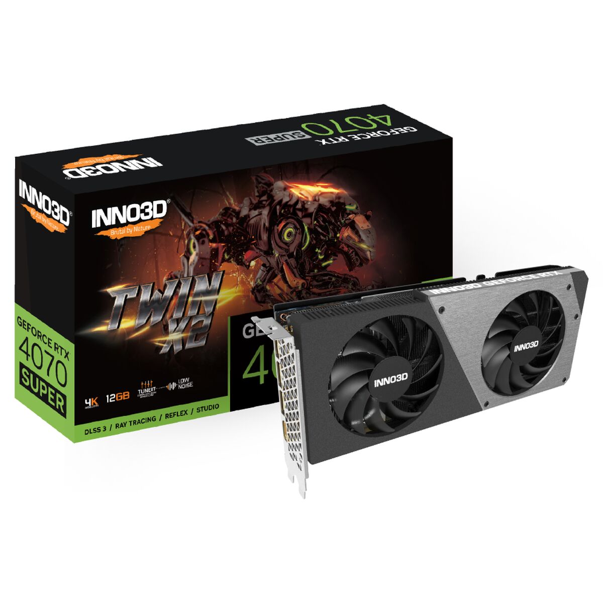 Grafikkort INNO3D N407S2-126X-186162N RTX 4070 SUPER 12 GB GDDR6X