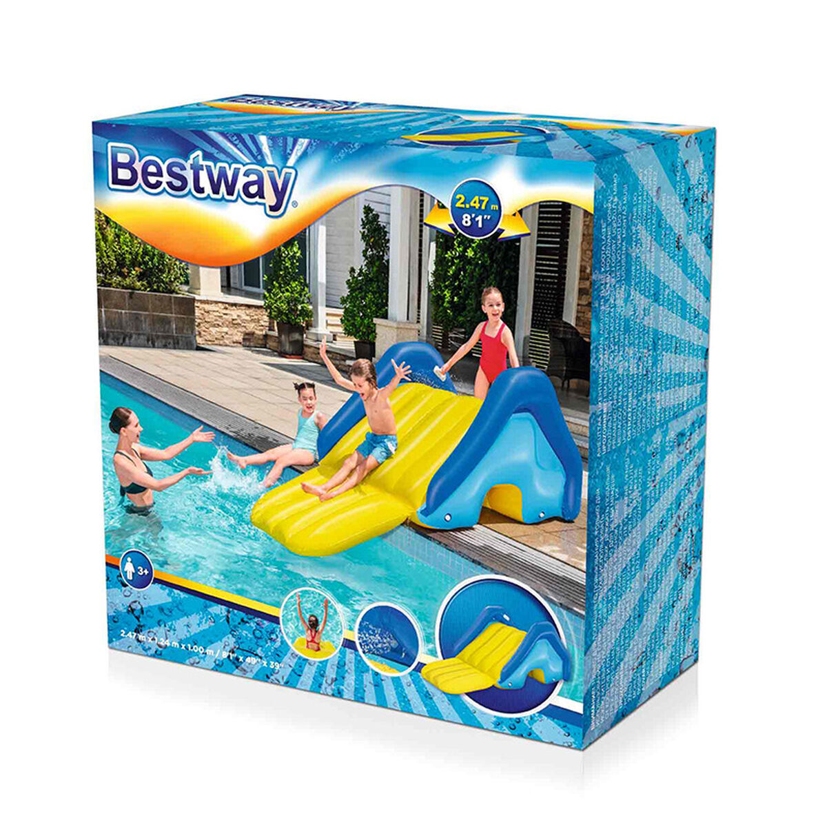 Bestway Uppblåsbar Rutschkana 247x124x100 cm +3 År Pool 52453 - 2