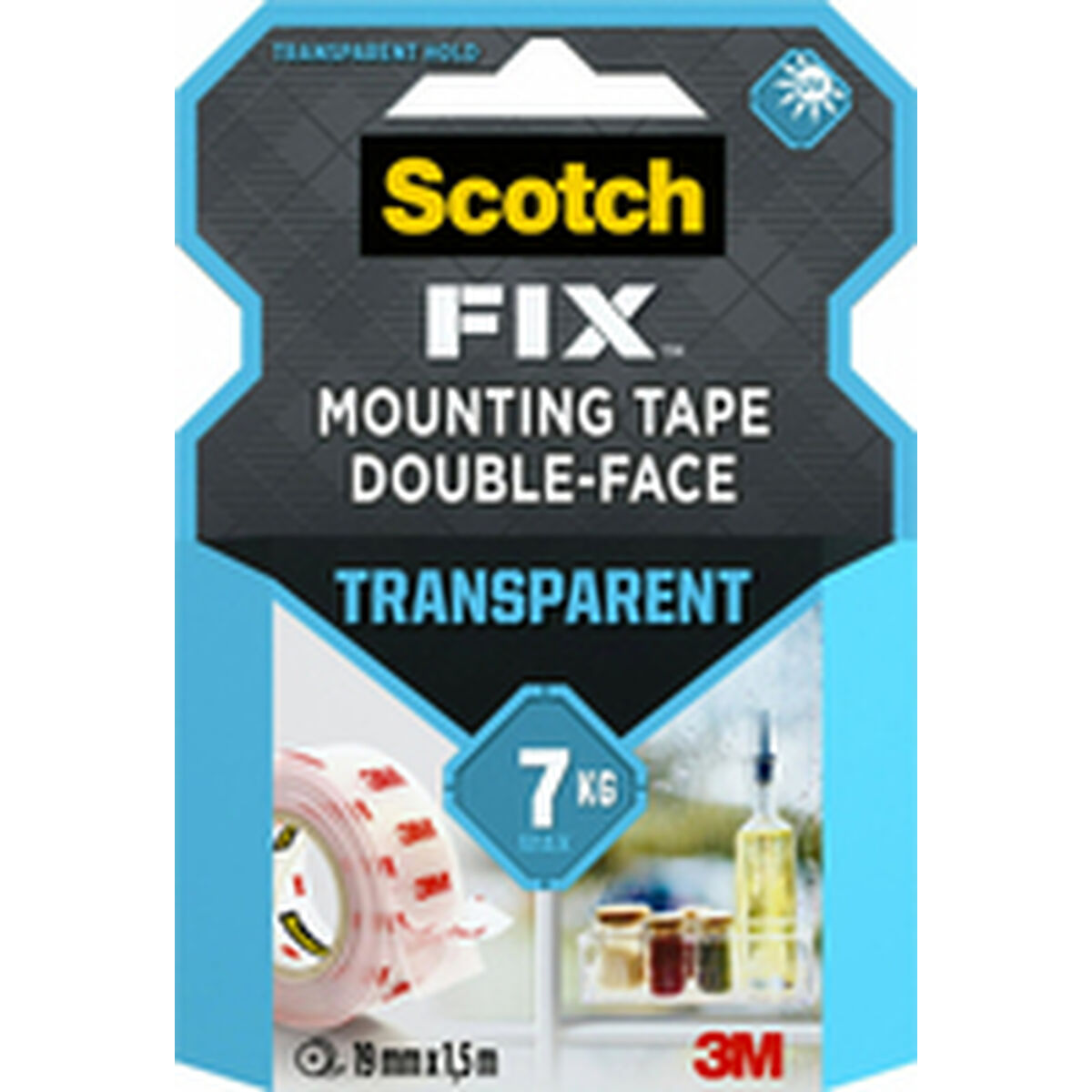 Dubbelsidig Tejp Scotch Transparent 19 mm x 1,5 m - 3