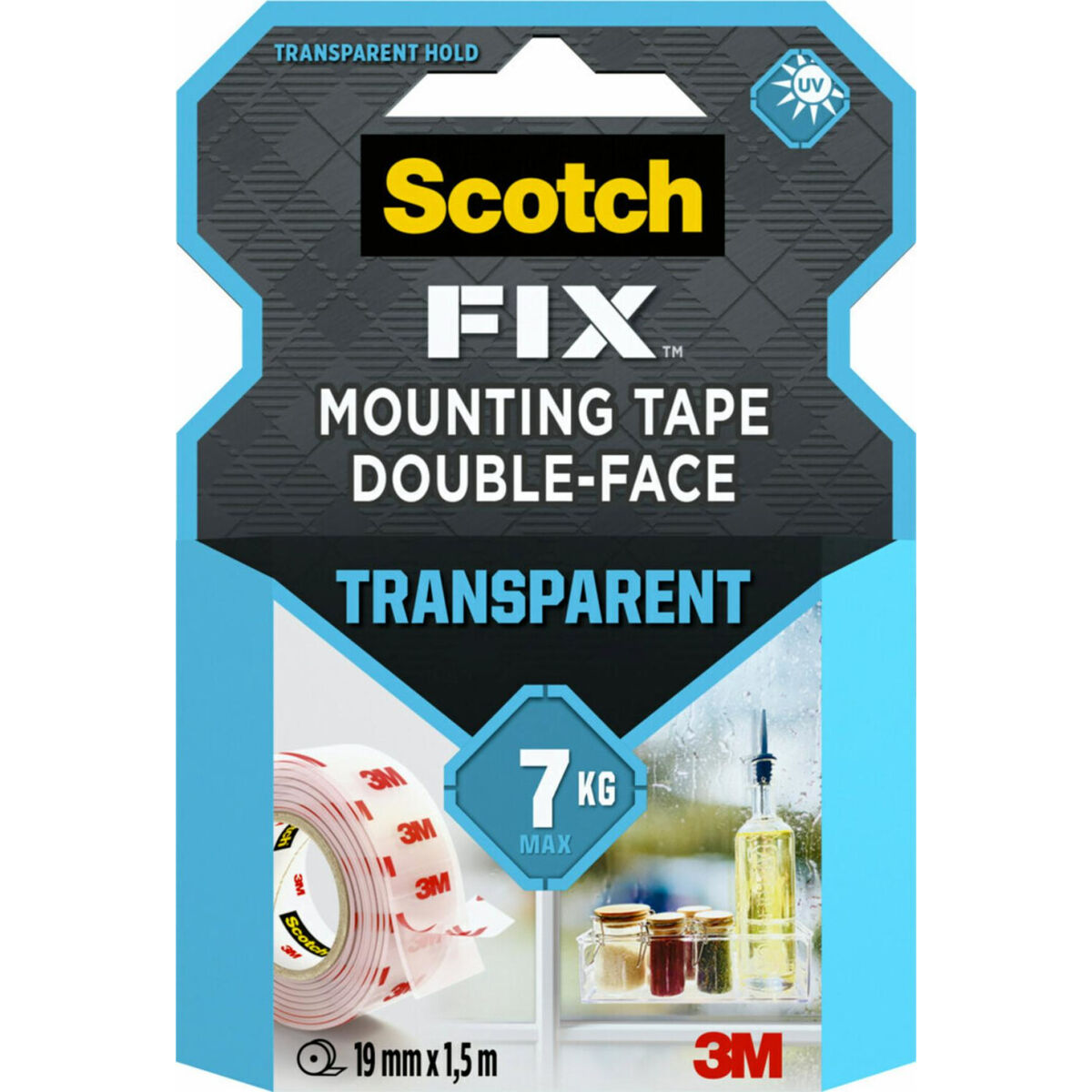 Dubbelsidig Tejp Scotch Transparent 19 mm x 1,5 m - 2