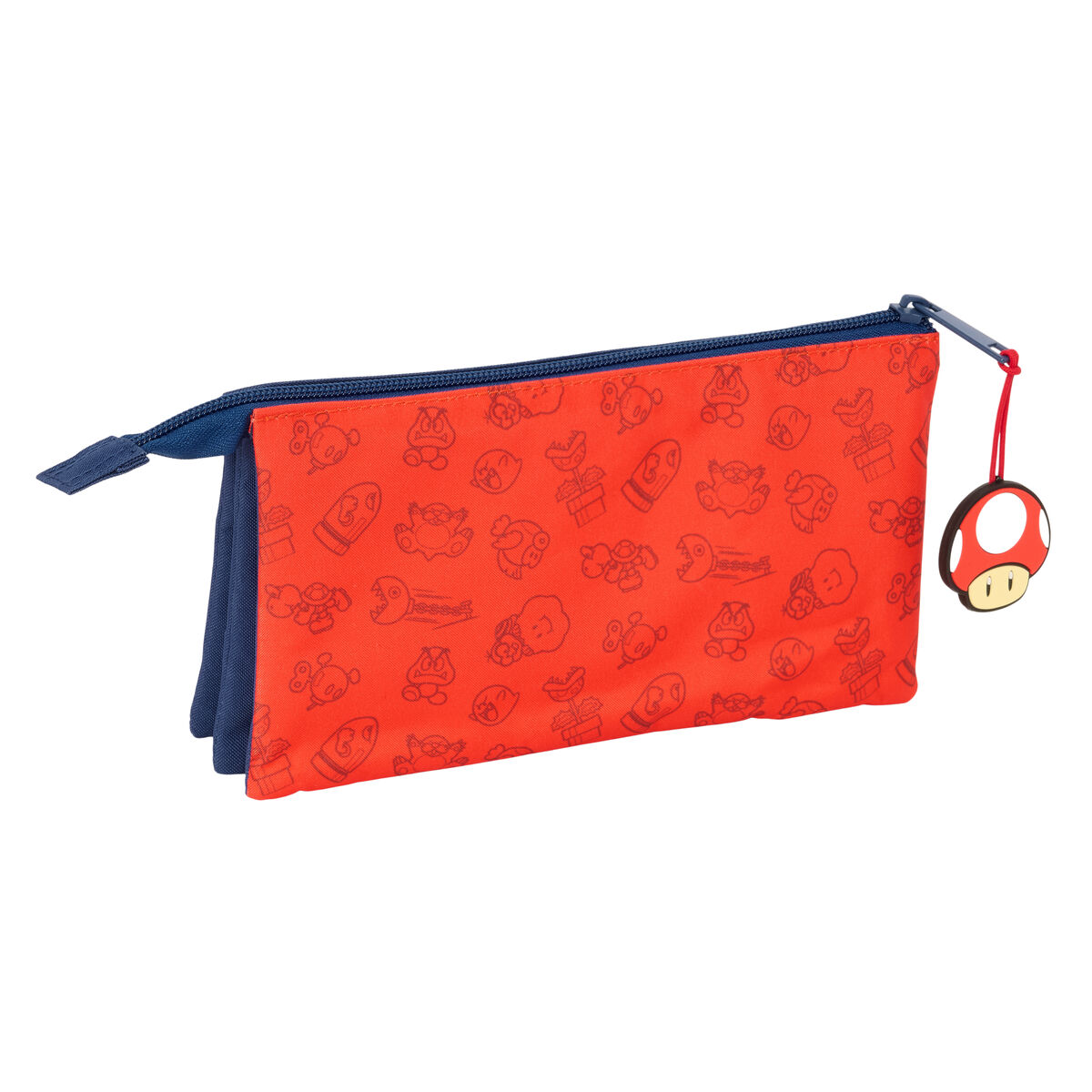 Tredubbel Carry-all Super Mario Trick Röd Mörkblå 22 x 12 x 3 cm - 2