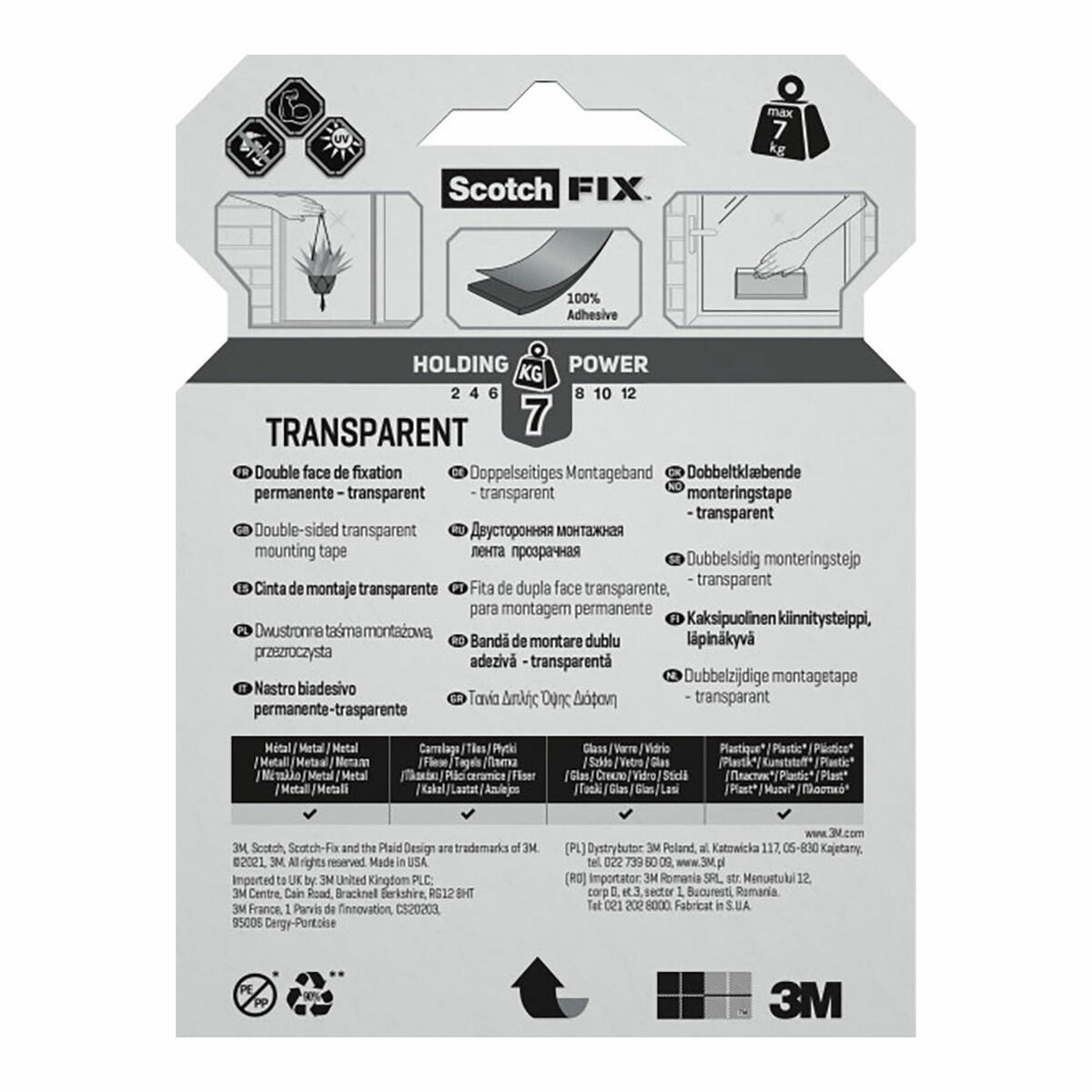 Dubbelsidig Tejp Scotch Transparent 19 mm x 5 m - 6