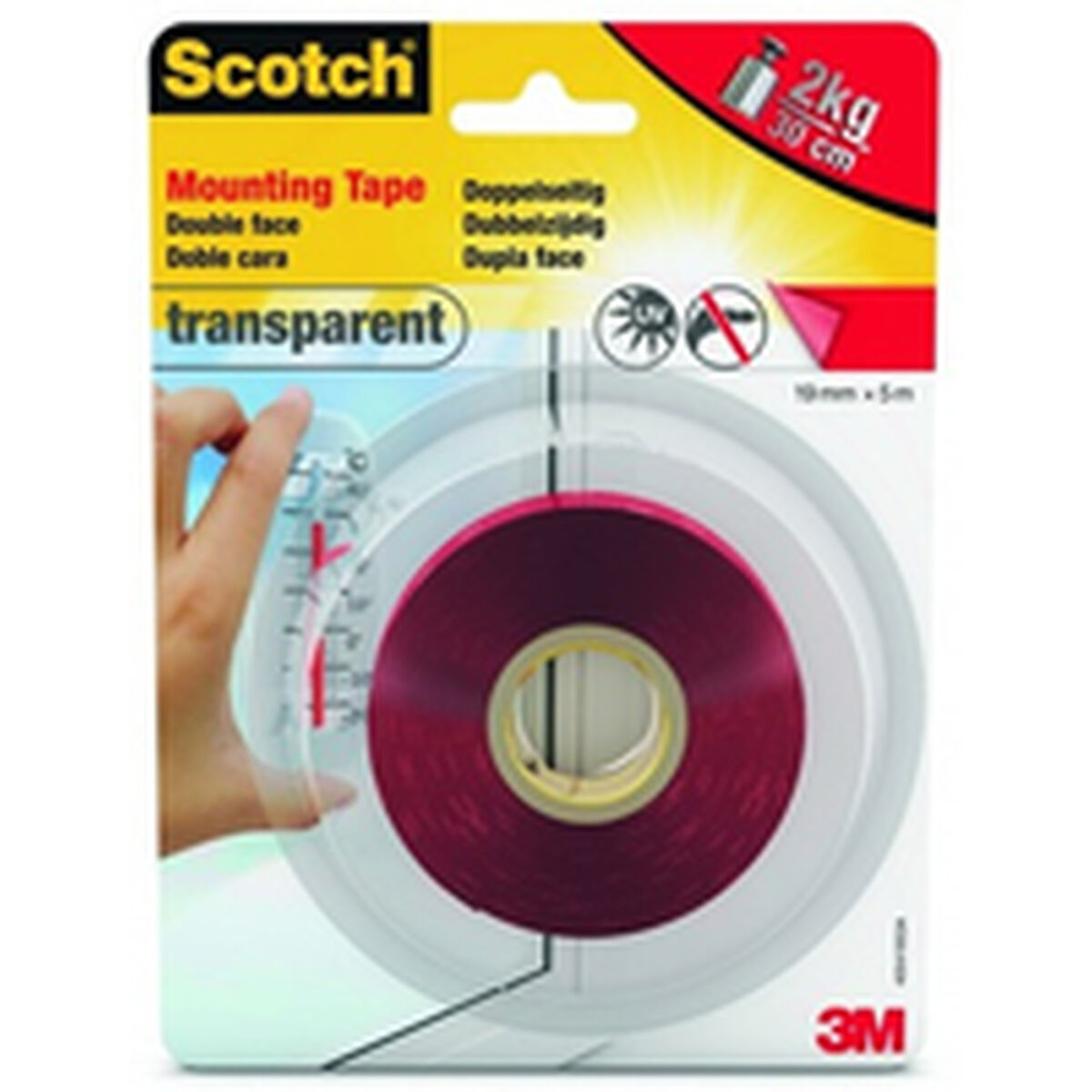 Dubbelsidig Tejp Scotch Transparent 19 mm x 5 m - 3