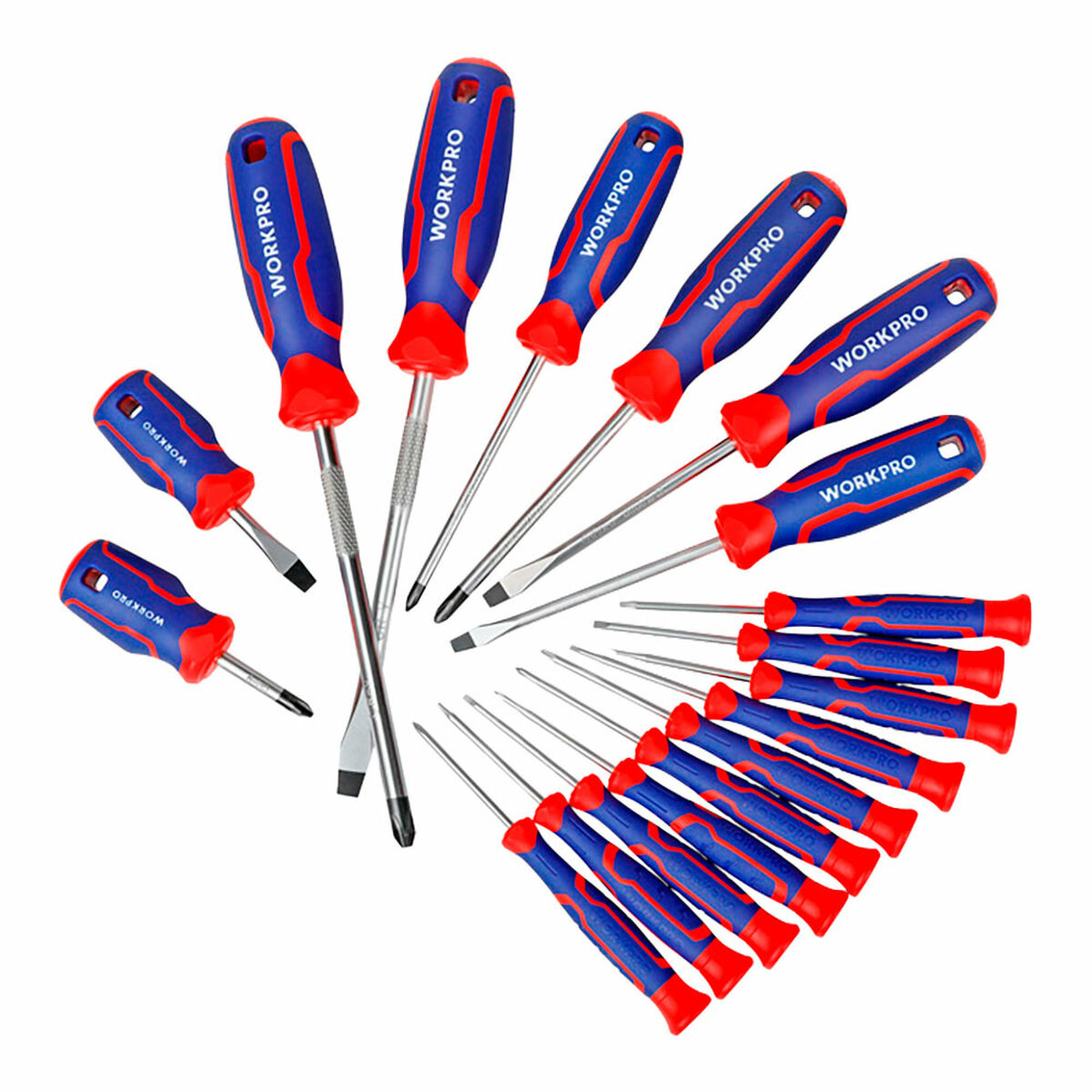 Skruvmejselset Workpro Phillips Platt Torx 18 Delar - 2