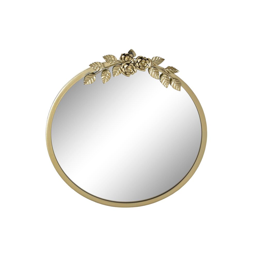 Väggspegel DKD Home Decor Gyllene Metall Virágok (60 x 4 x 66 cm)