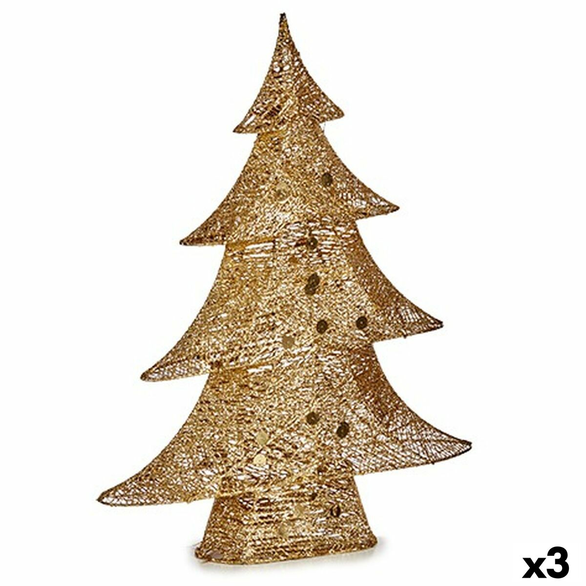Prydnadsfigur Julgran Metall Gyllene 12 x 59,5 x 48,5 cm (3 antal) - 3
