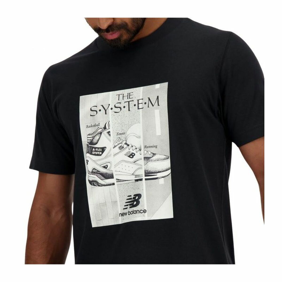 T-shirt med kortärm Herr New Balance Essentials  Svart - 4