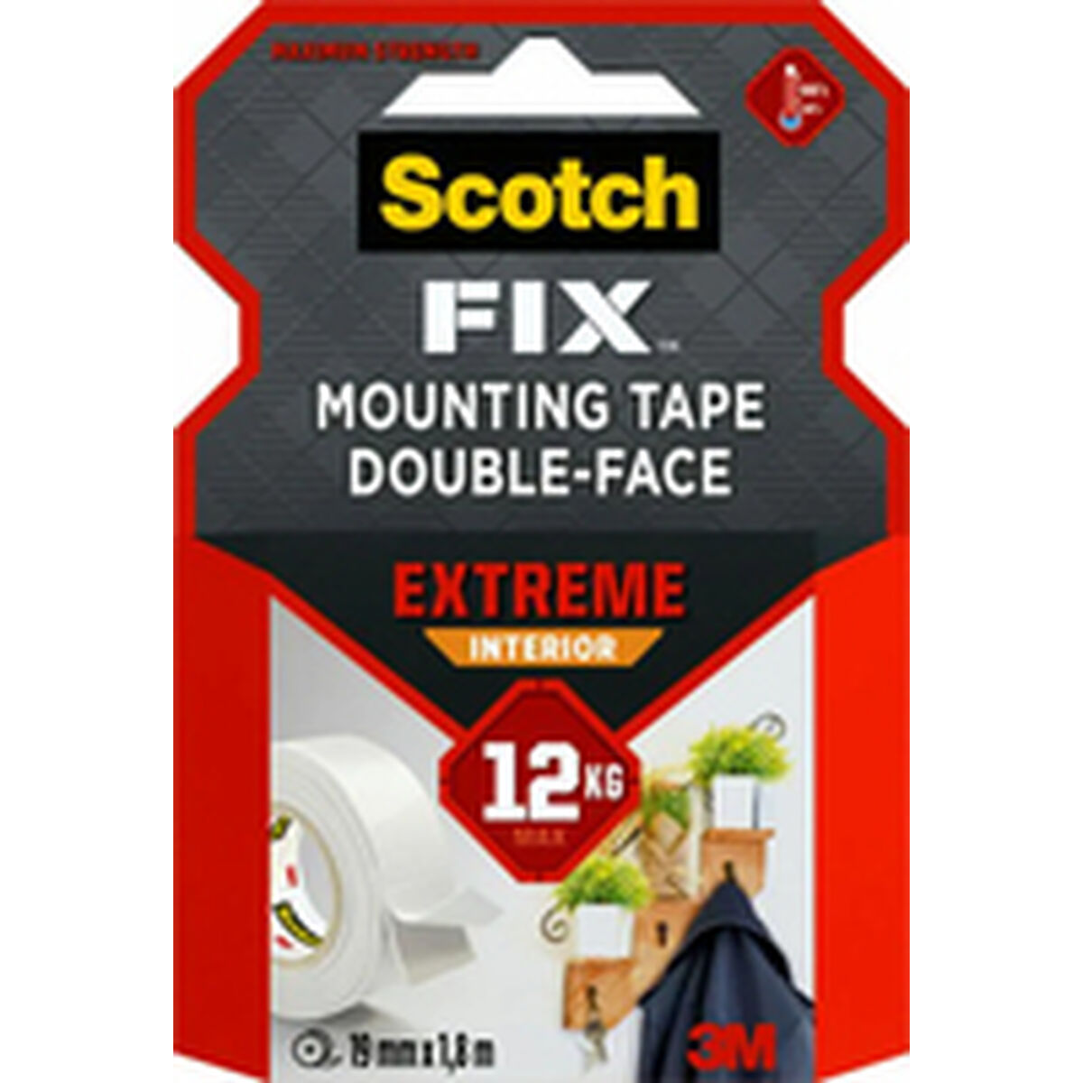 Dubbelsidig Tejp Scotch extreme 19 mm x 1,8 m Vit - 3