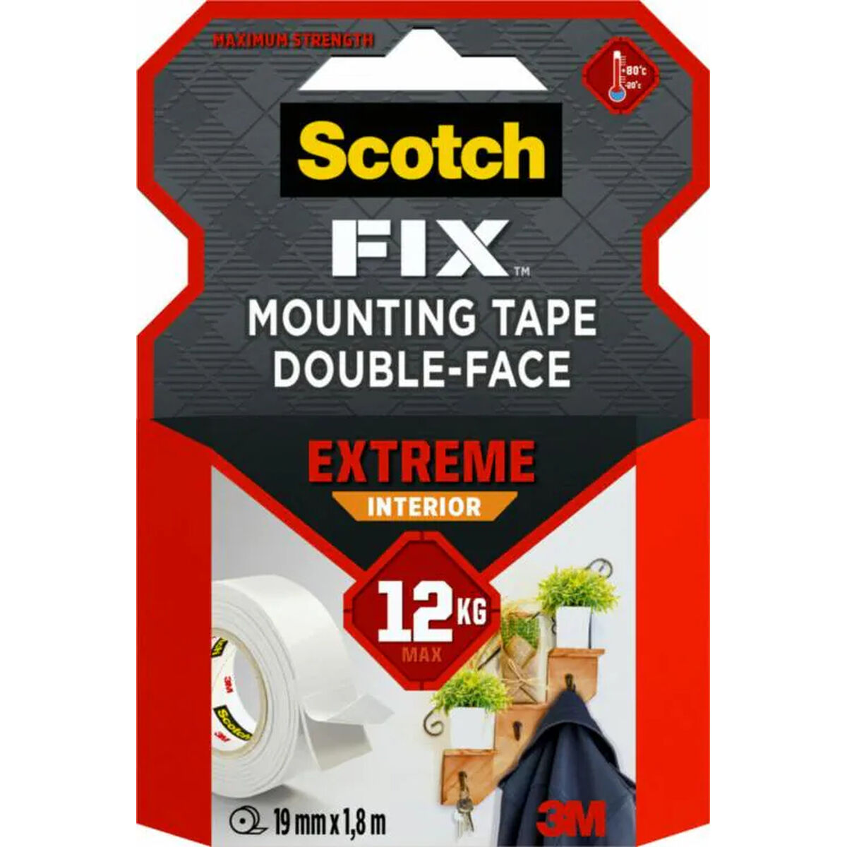 Dubbelsidig Tejp Scotch extreme 19 mm x 1,8 m Vit - 2