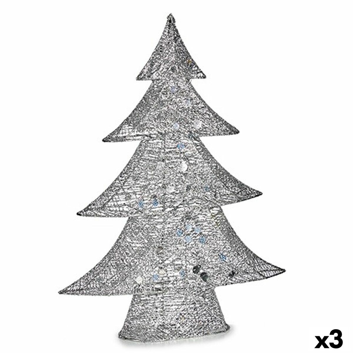 Julgran Krist+ Silvrig Silver Metall Julgran 12 x 59,5 x 48,5 cm (3 antal)