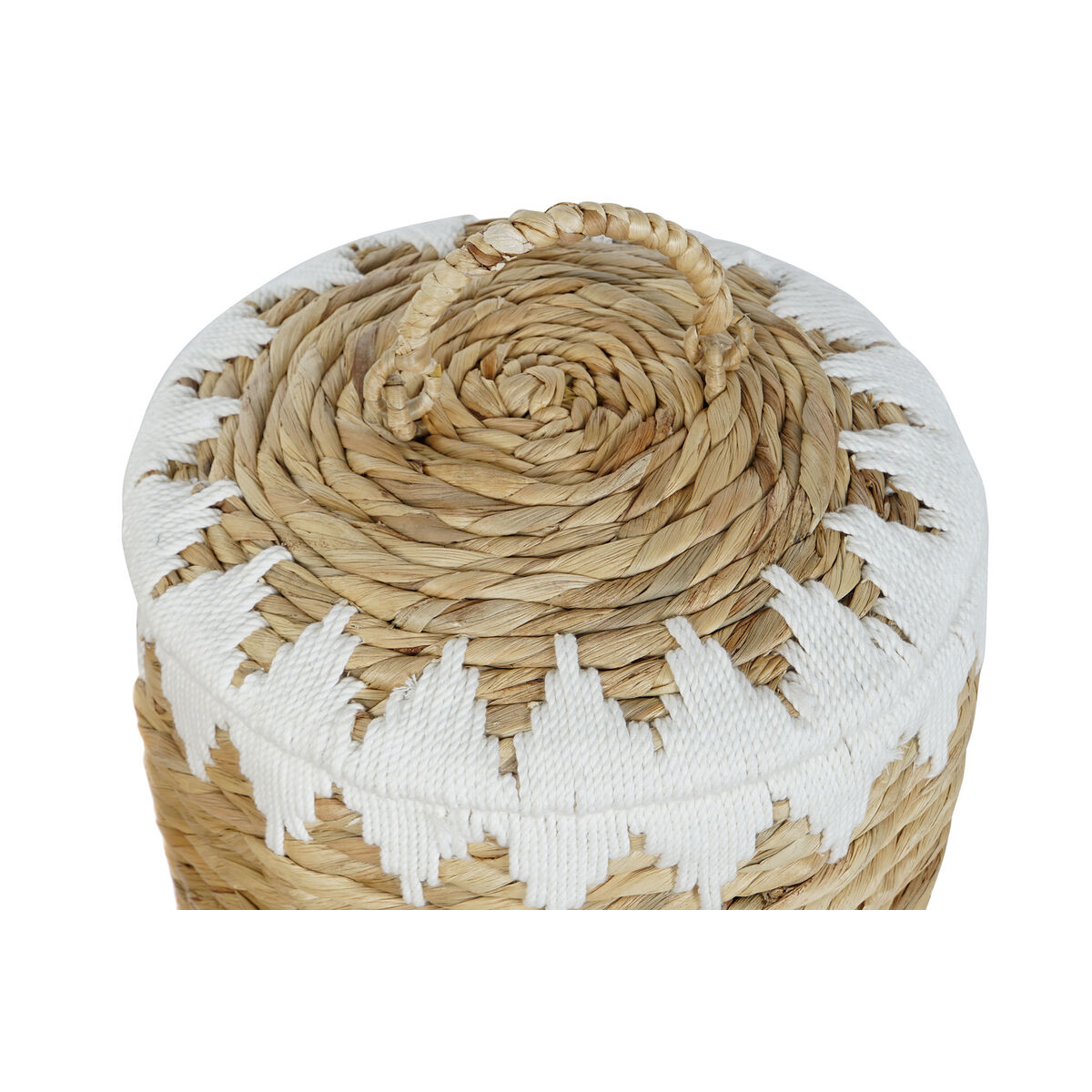 Uppsättning med Dekorativa Lådor Home ESPRIT Vit Naturell Naturliga fibrer Boho (2 Delar) - 4