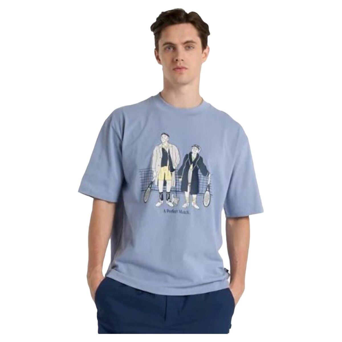 T-shirt med kortärm Herr New Balance Perfect Match Tennis T Shirt MT51412 DUS Blå