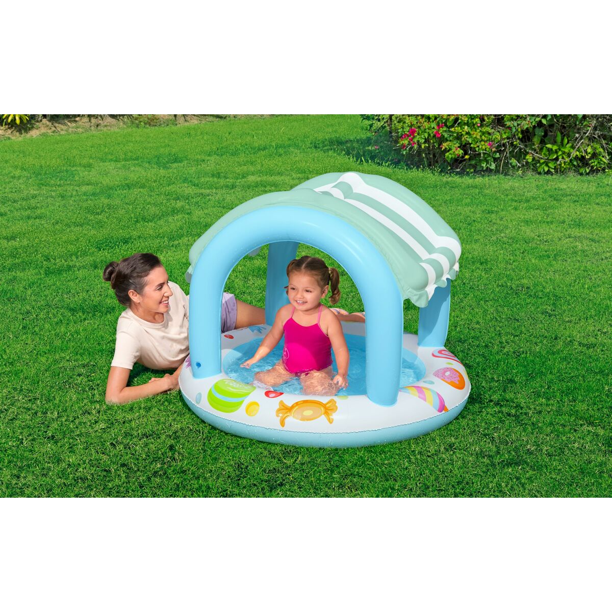 Bestway Uppblåsbar Barnpool Glasskiosk Ring 104x84 cm +2 År Trädgård 52638 - 5