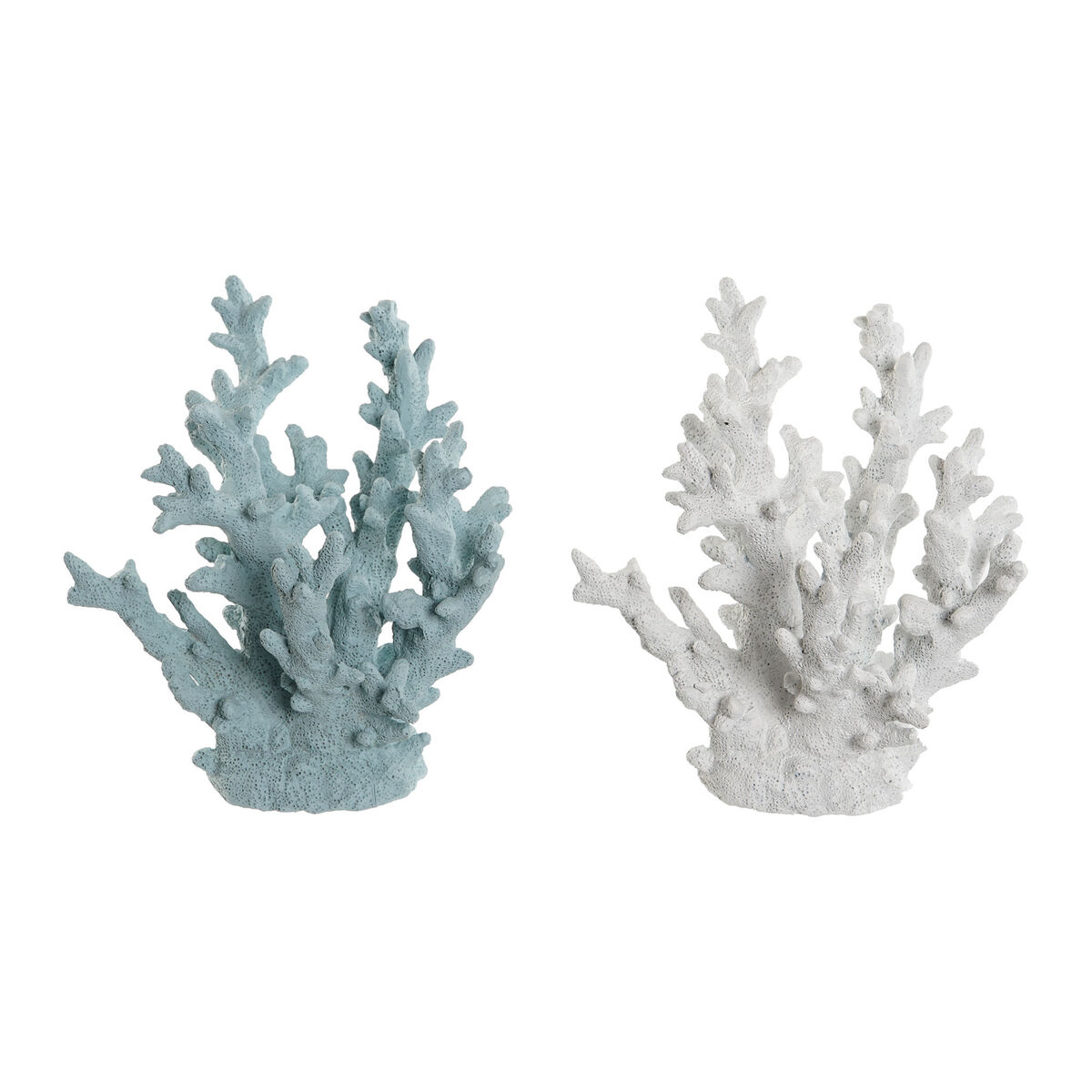 Prydnadsfigur Home ESPRIT Blå Vit Korall Medelhavs 21,5 x 18 x 21,5 cm