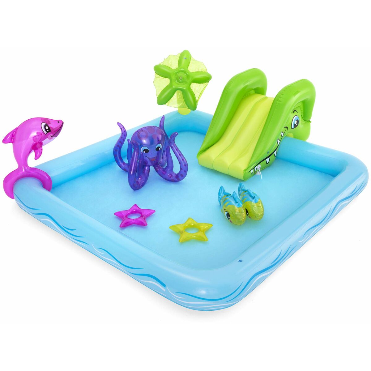 Bestway Uppblåsbar Pool Lekpark Akvarium 239x206x86 cm +2 År Trädgård 53052 - 5