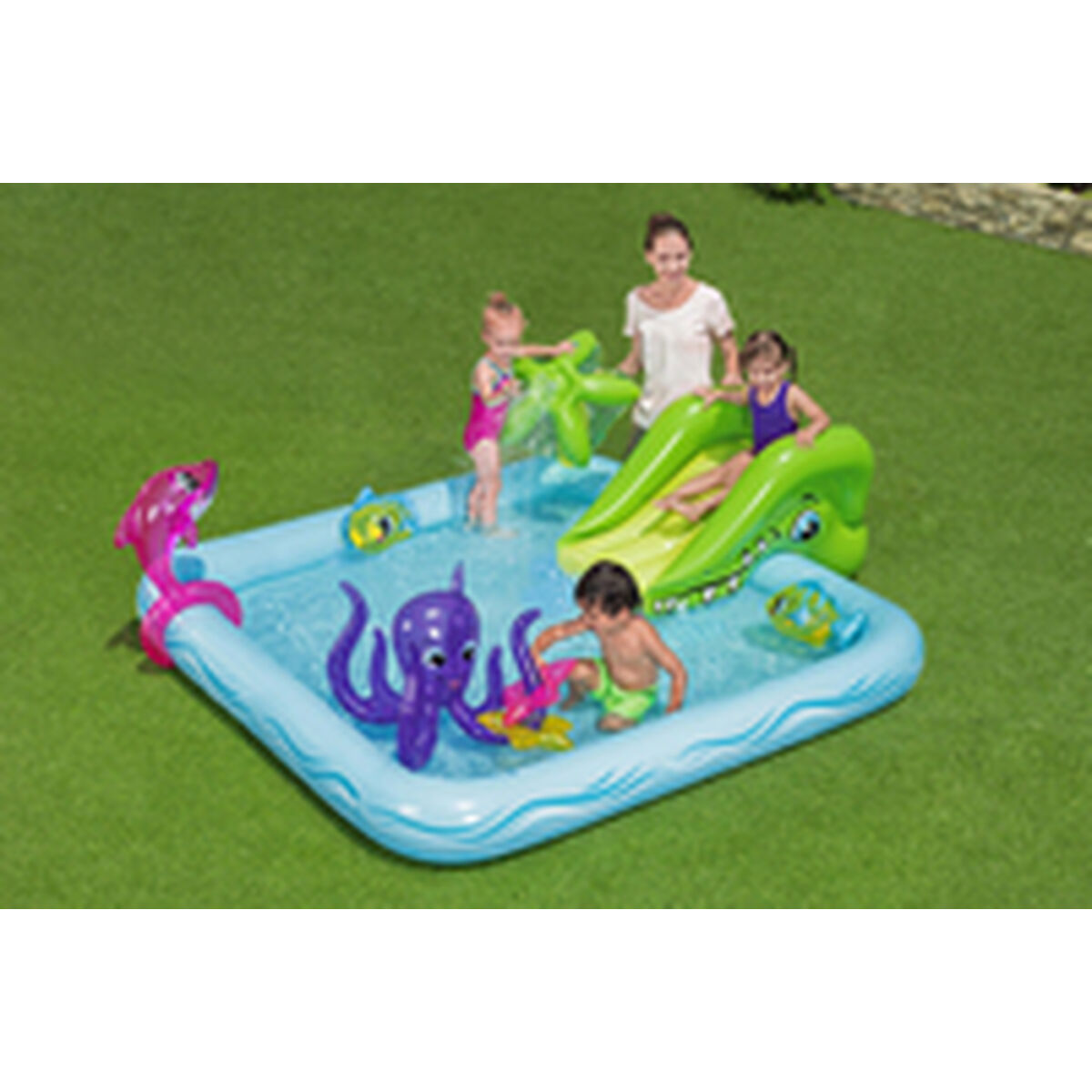 Bestway Uppblåsbar Pool Lekpark Akvarium 239x206x86 cm +2 År Trädgård 53052 - 8