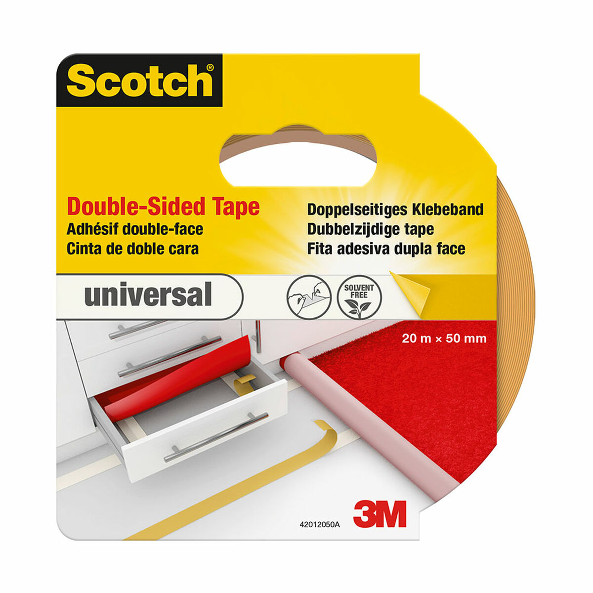 Dubbelsidig Tejp Scotch 20 m x 50 mm Vit