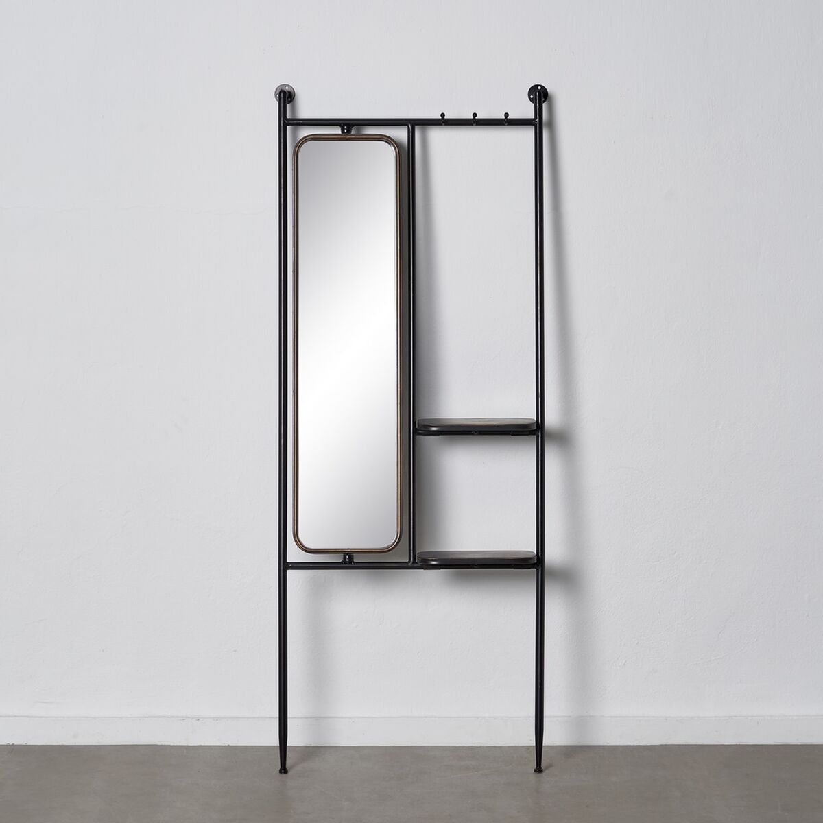 Kapphängare 67 x 19 x 166,5 cm Glas Svart Gyllene Metall