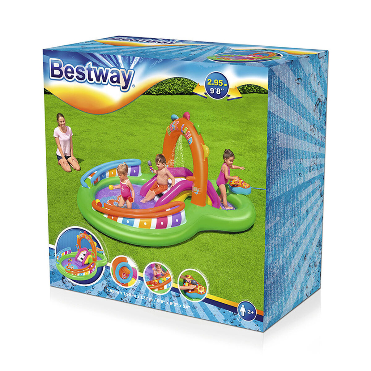 Bestway Lekbassäng Uppblåsbar Musikalisk Lekpark 295x190x137 cm +2 Års Trädgård 53117 - 2