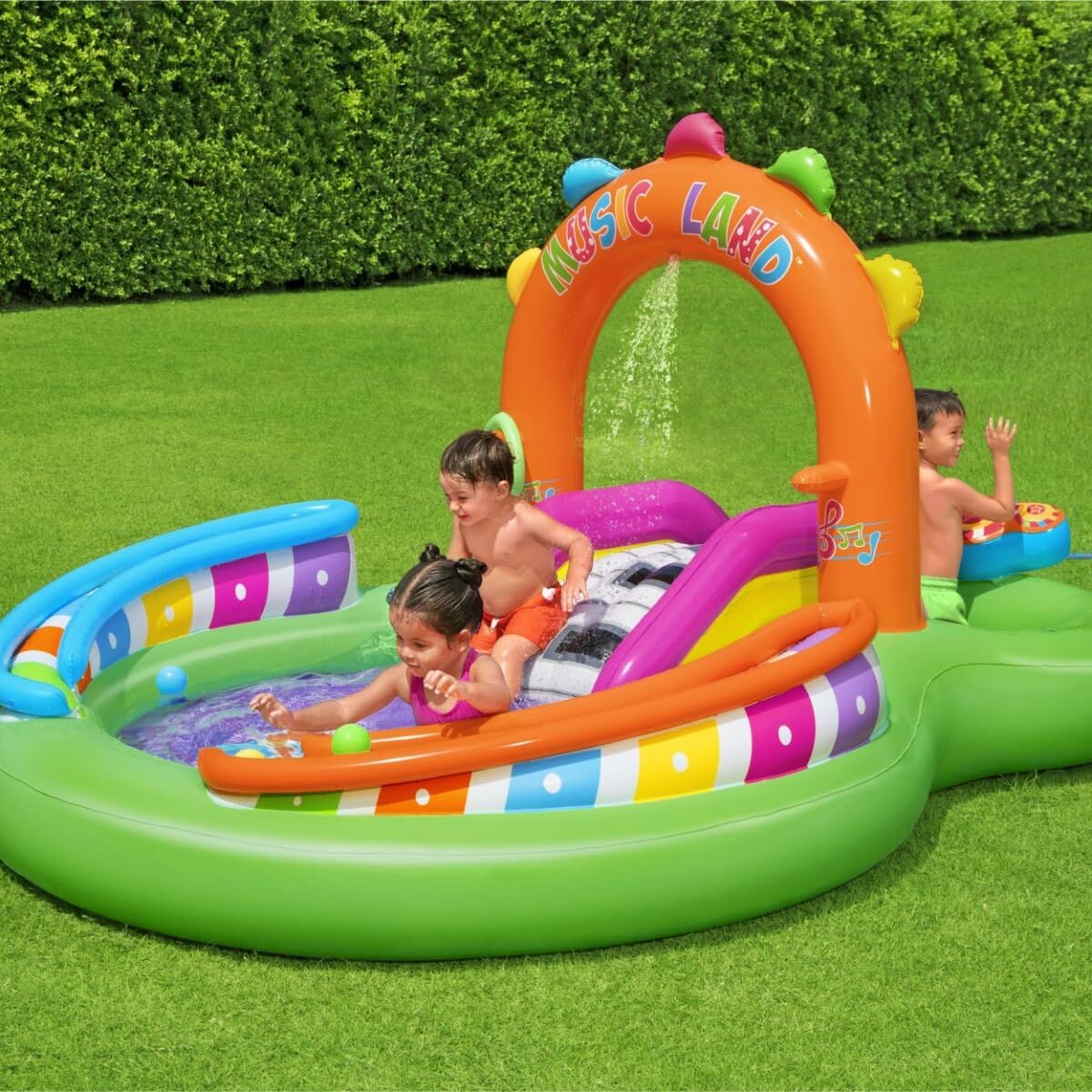Bestway Lekbassäng Uppblåsbar Musikalisk Lekpark 295x190x137 cm +2 Års Trädgård 53117 - 6