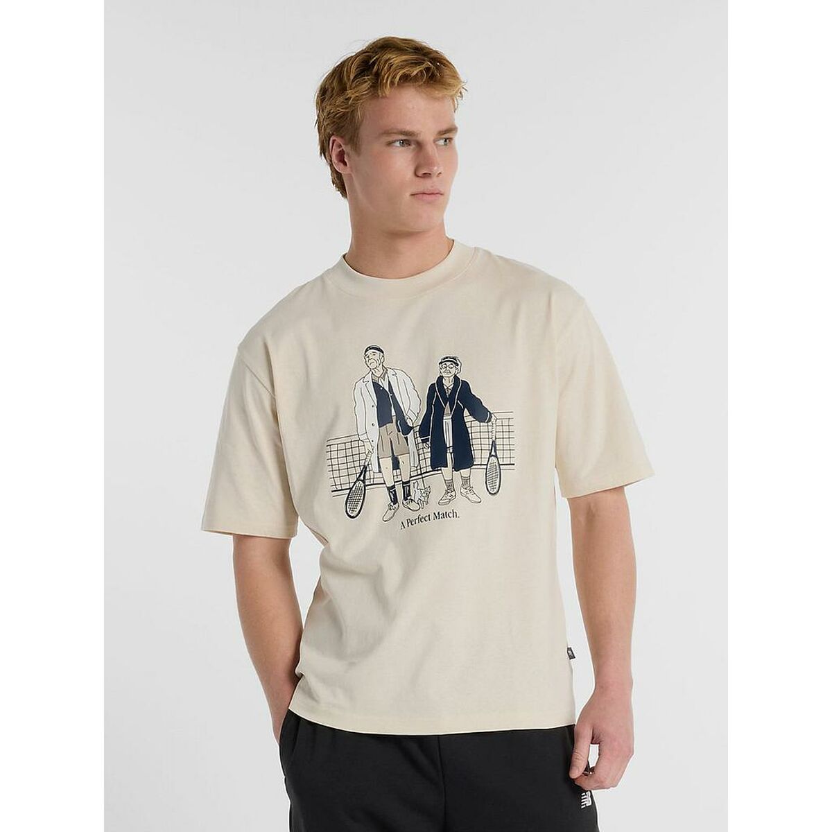 T-shirt med kortärm Herr New Balance Perfect Match Tennis T Shirt  MT51412 LIN Vit - 2