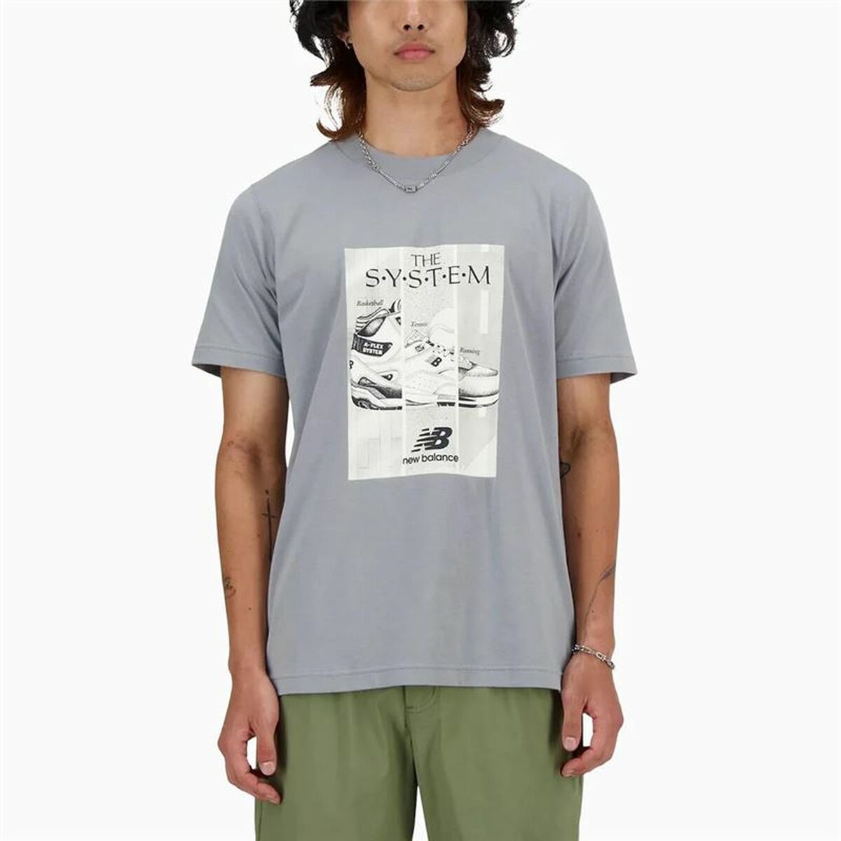 T-shirt med kortärm Herr New Balance Sport Essentials Ljusgrå