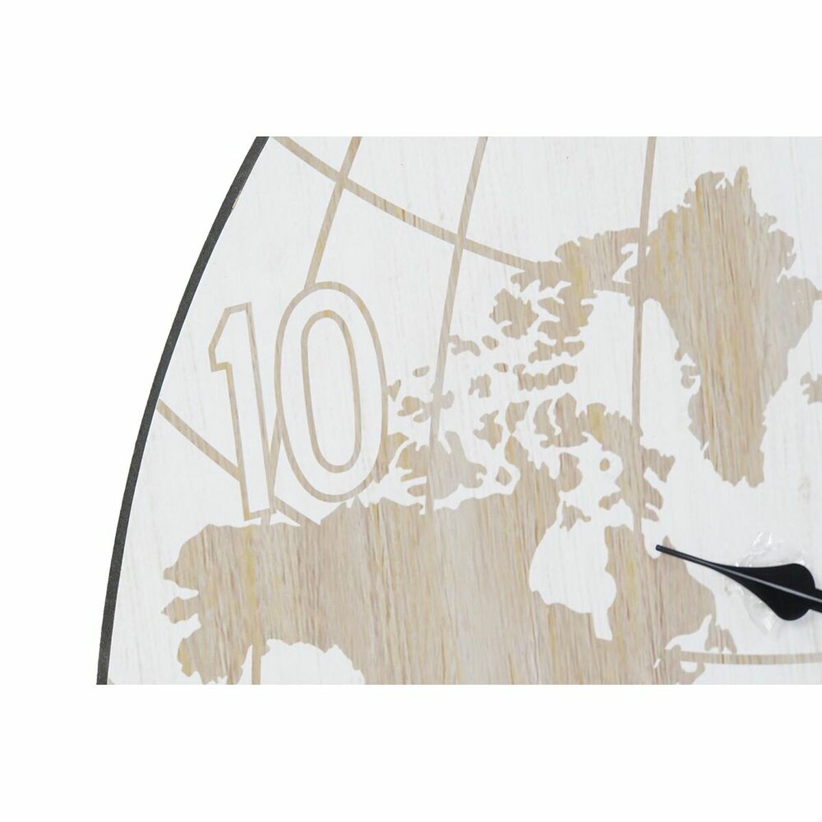 Väggklocka DKD Home Decor Svart Beige Metall MDF Världskarta (58 x 8 x 58 cm) - 3