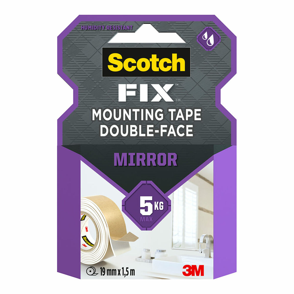 Dubbelsidig Tejp Scotch 5 kg 19 mm x 1,5 m Speglar