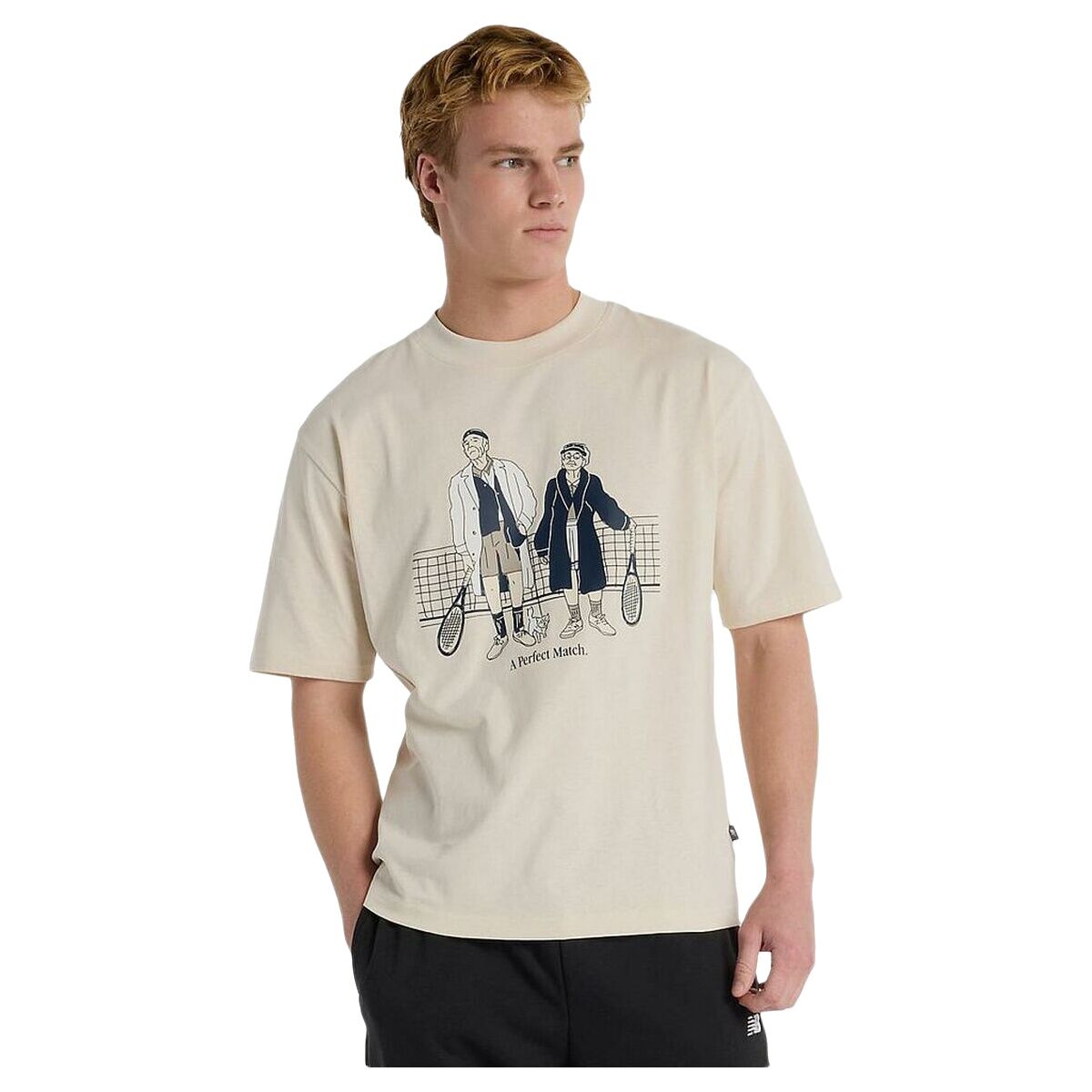 T-shirt med kortärm Herr New Balance Perfect Match Tennis T Shirt  MT51412 LIN Vit