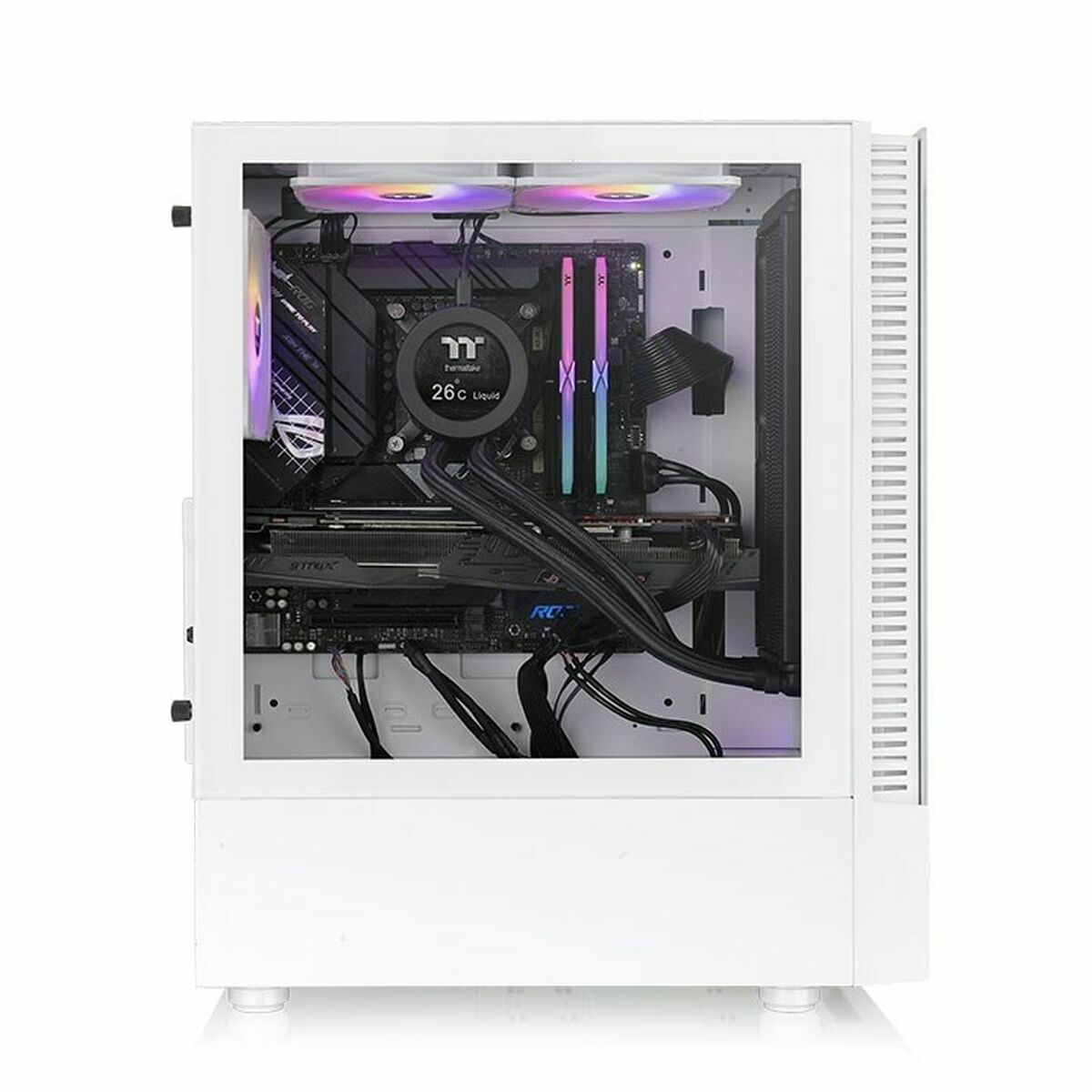 ATX Semitorn THERMALTAKE View 200 TG Snow ARGB Vit - 2