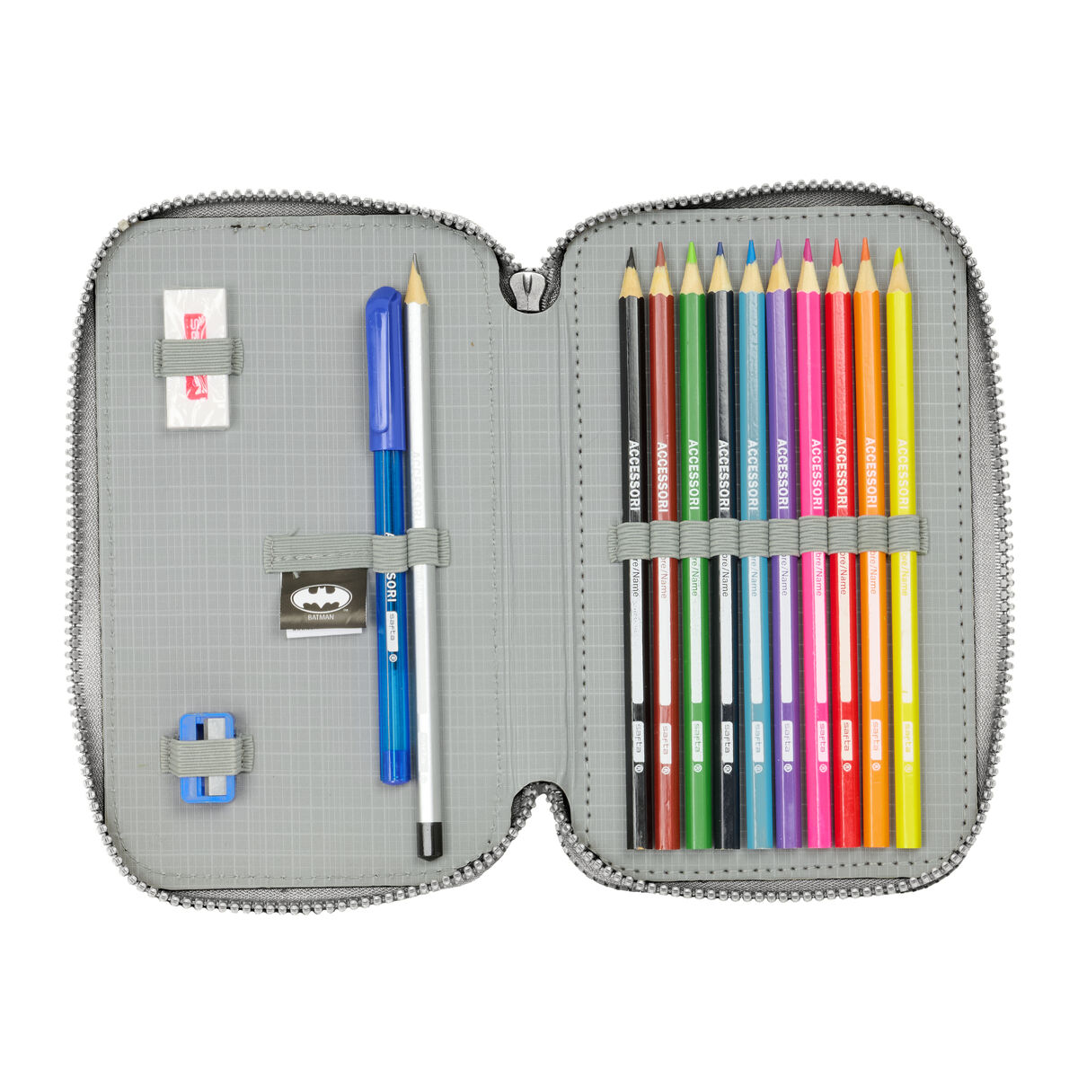 Dubbelt pennfodral Batman Game over Svart 12.5 x 19.5 x 4 cm Dubbelt pennfodral 29 Delar - 4