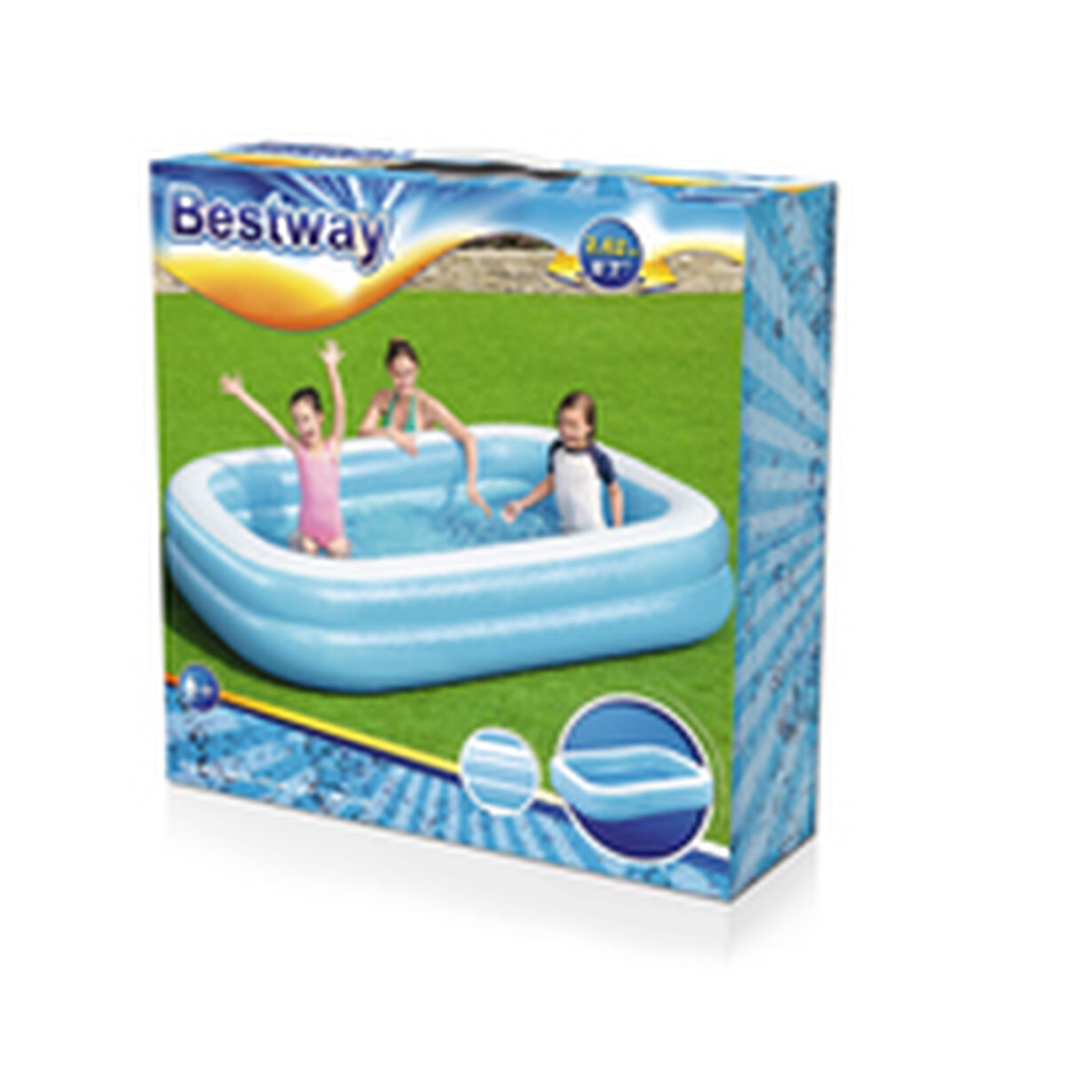 Uppblåsbar plaskpool för barn Bestway Multicolour 262 x 175 x 51 cm - 5