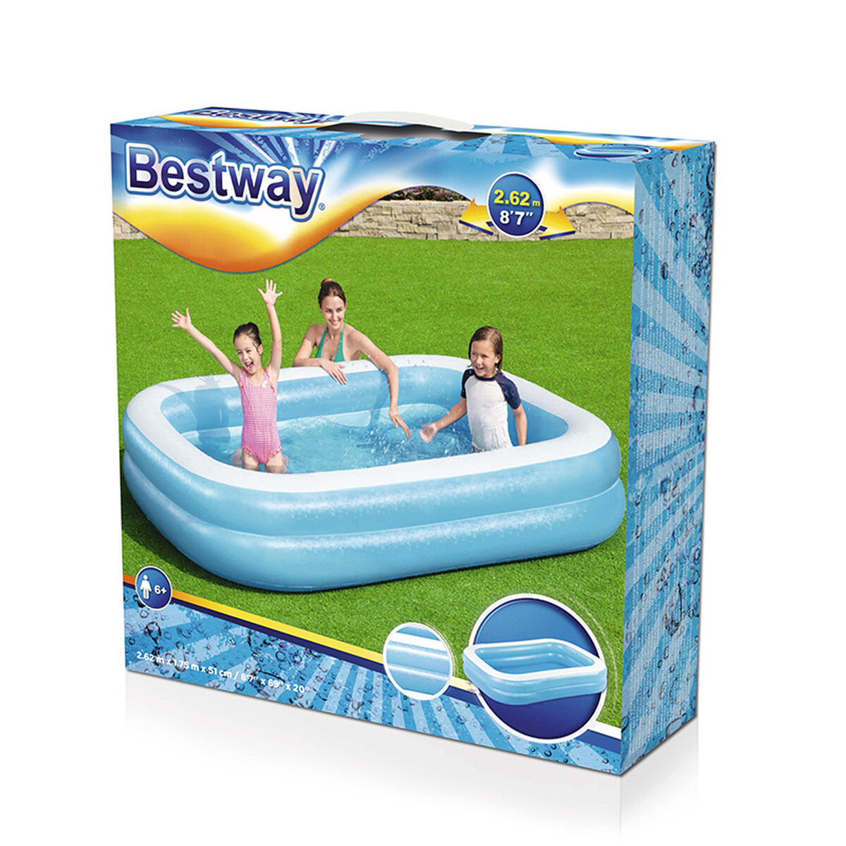 Uppblåsbar plaskpool för barn Bestway Multicolour 262 x 175 x 51 cm - 2