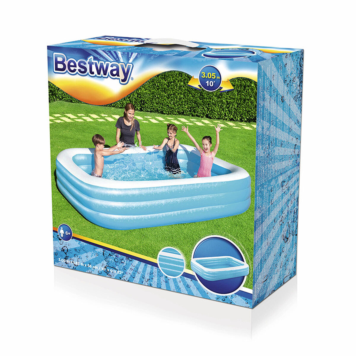 Uppblåsbar plaskpool för barn Bestway Multicolour 305 x 183 x 56 cm - 3