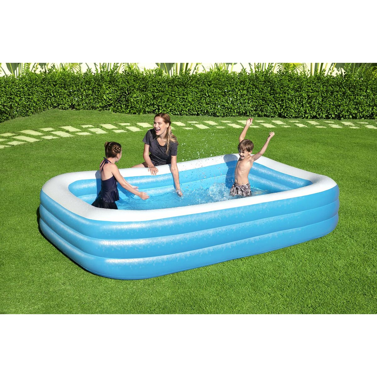 Uppblåsbar plaskpool för barn Bestway Multicolour 305 x 183 x 56 cm - 8