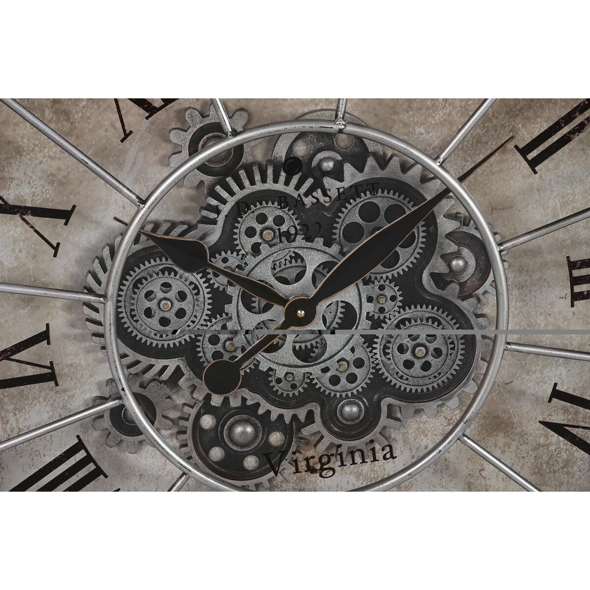 Väggklocka DKD Home Decor Drev Svart Koppar Järn 80 x 8 x 80 cm - 3