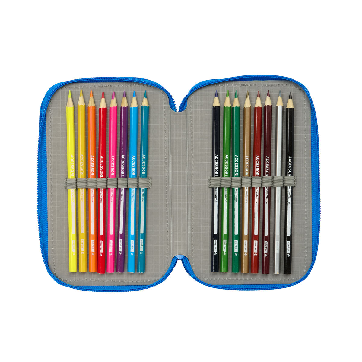 Trippel pennfodral Batman Blå 12,5 x 19,5 x 5,5 cm 37 Delar - 2